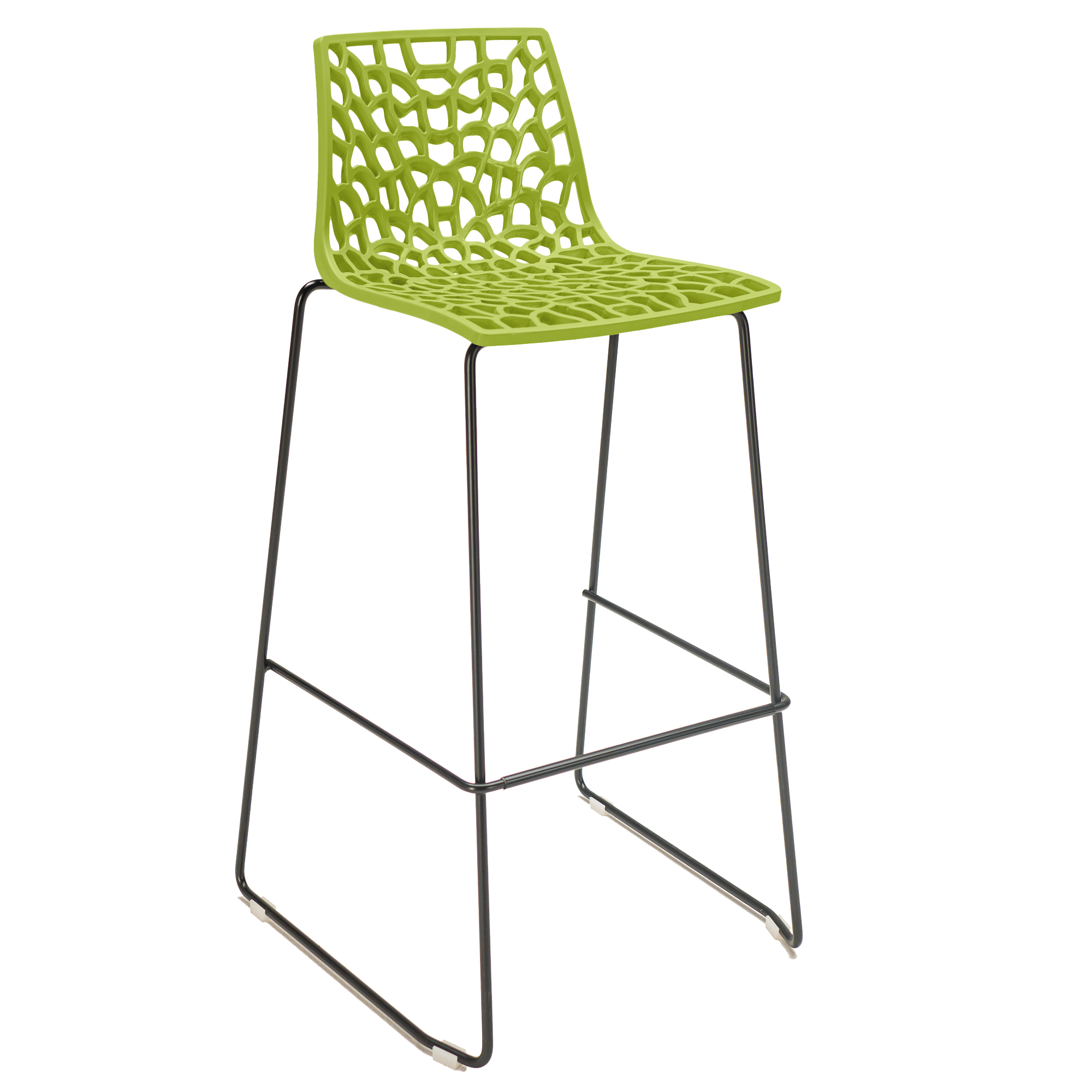 Sgabello Spider Fix - Nero opaco/verde anice - …