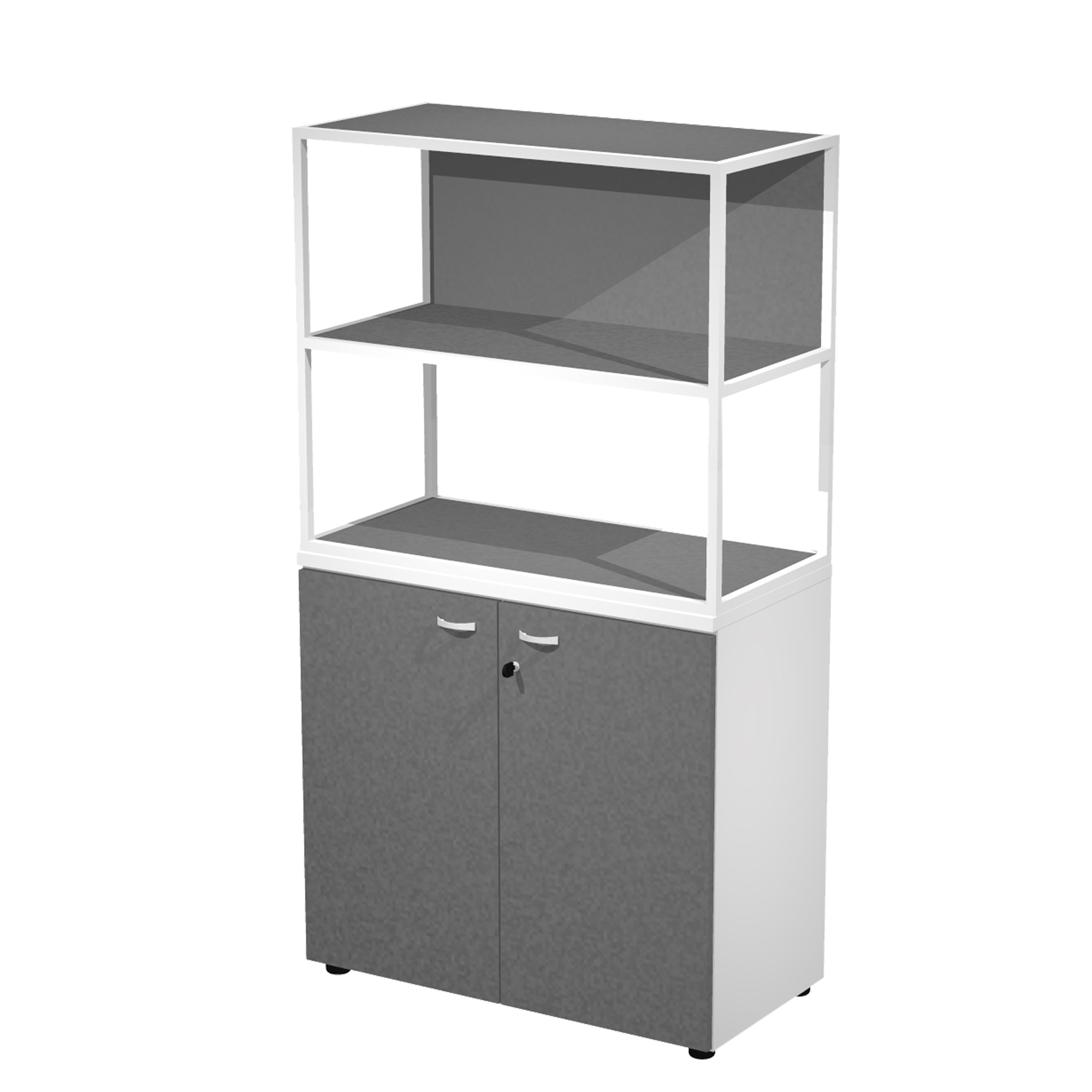 Libreria media metal + armadio basso Essence - …