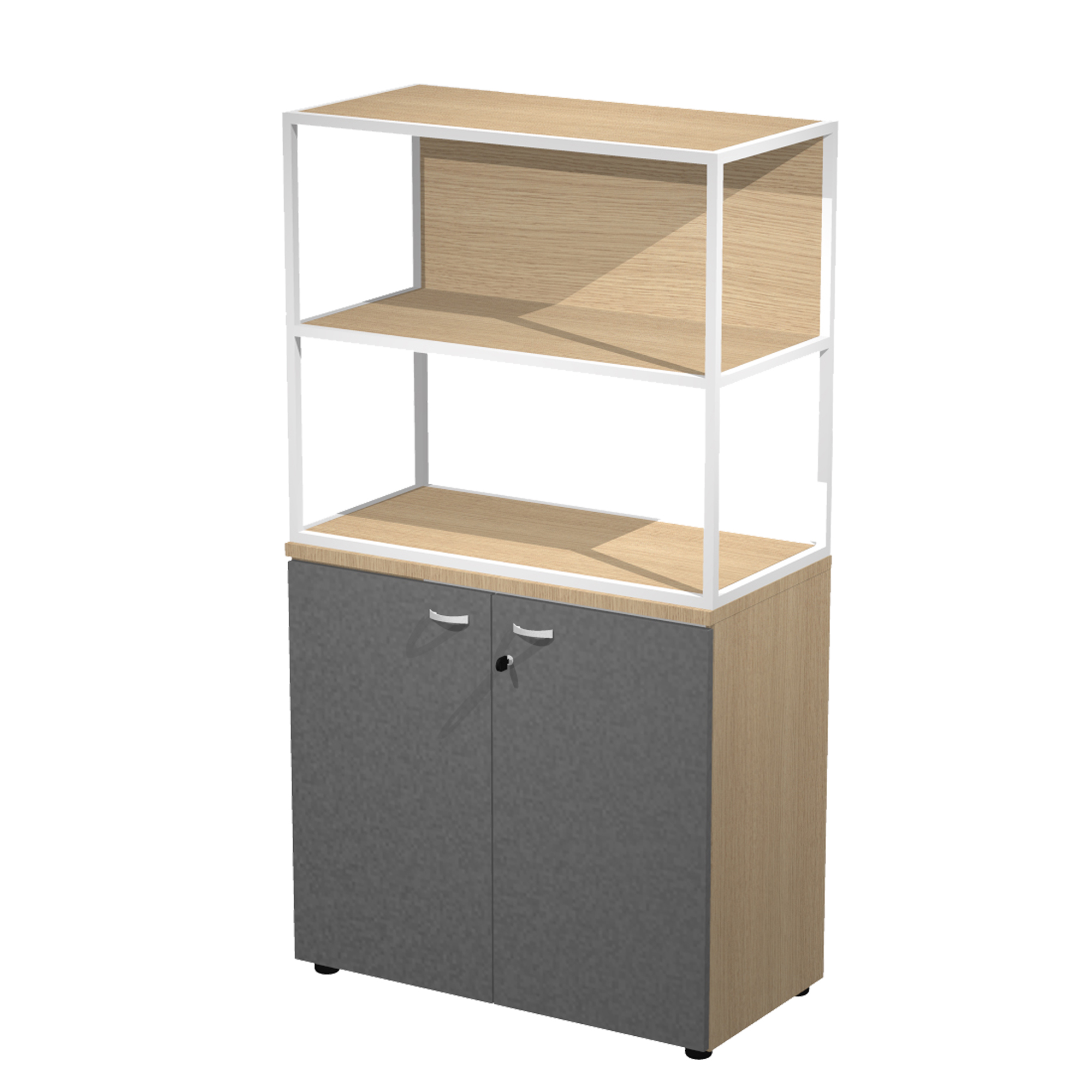 Libreria media metal + armadio basso Essence - …