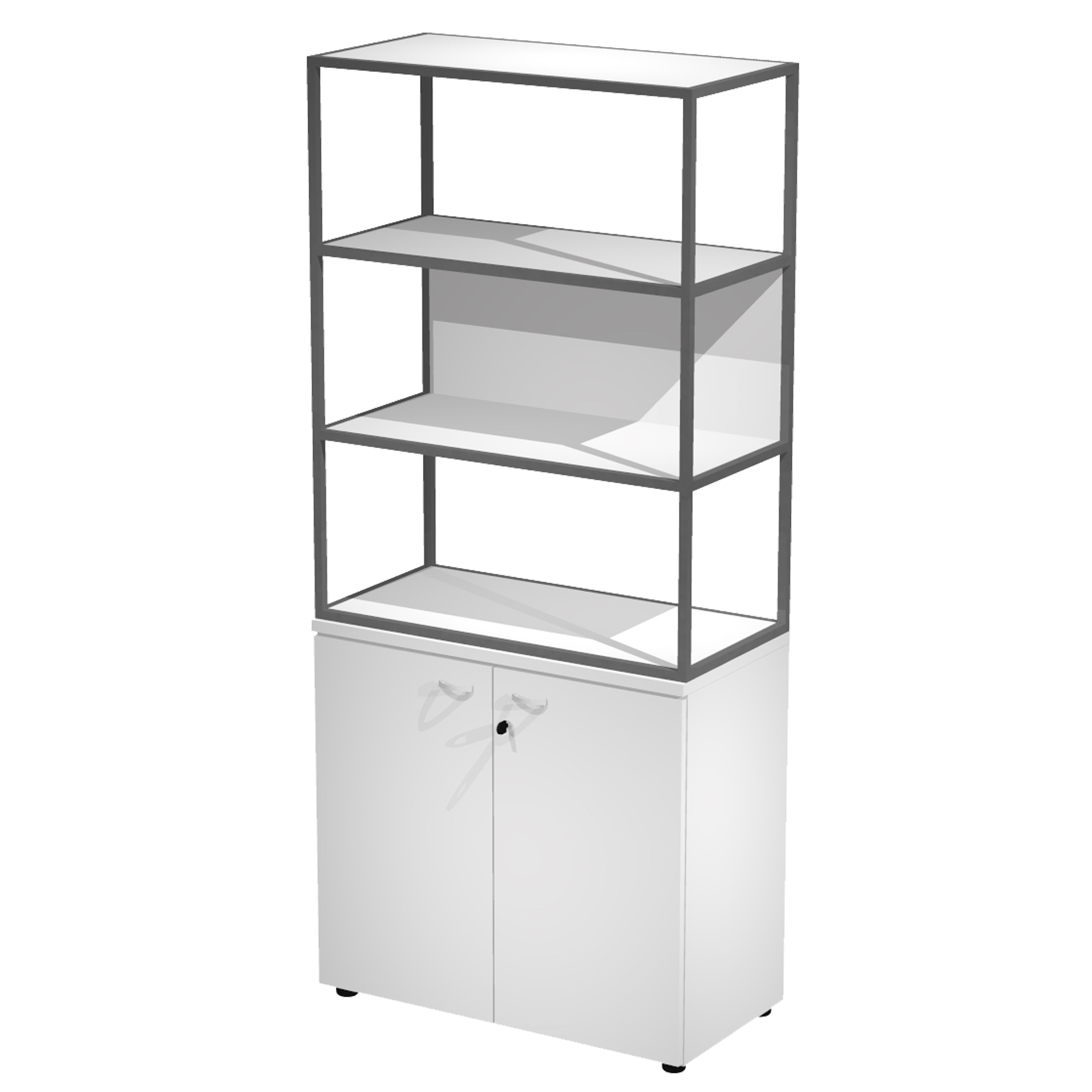 Libreria alta metal + armadio basso Essence - …