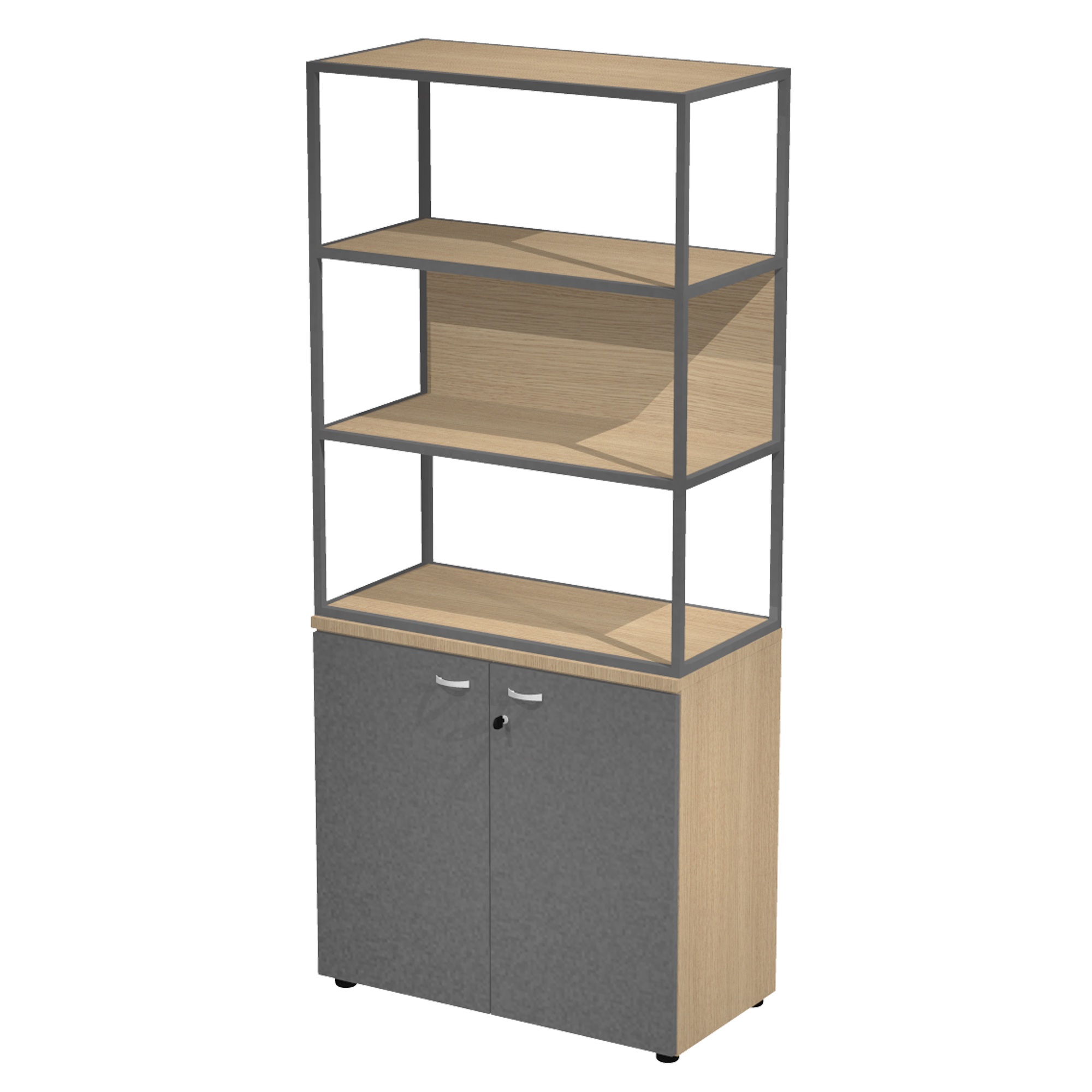 Libreria alta metal + armadio basso Essence - …