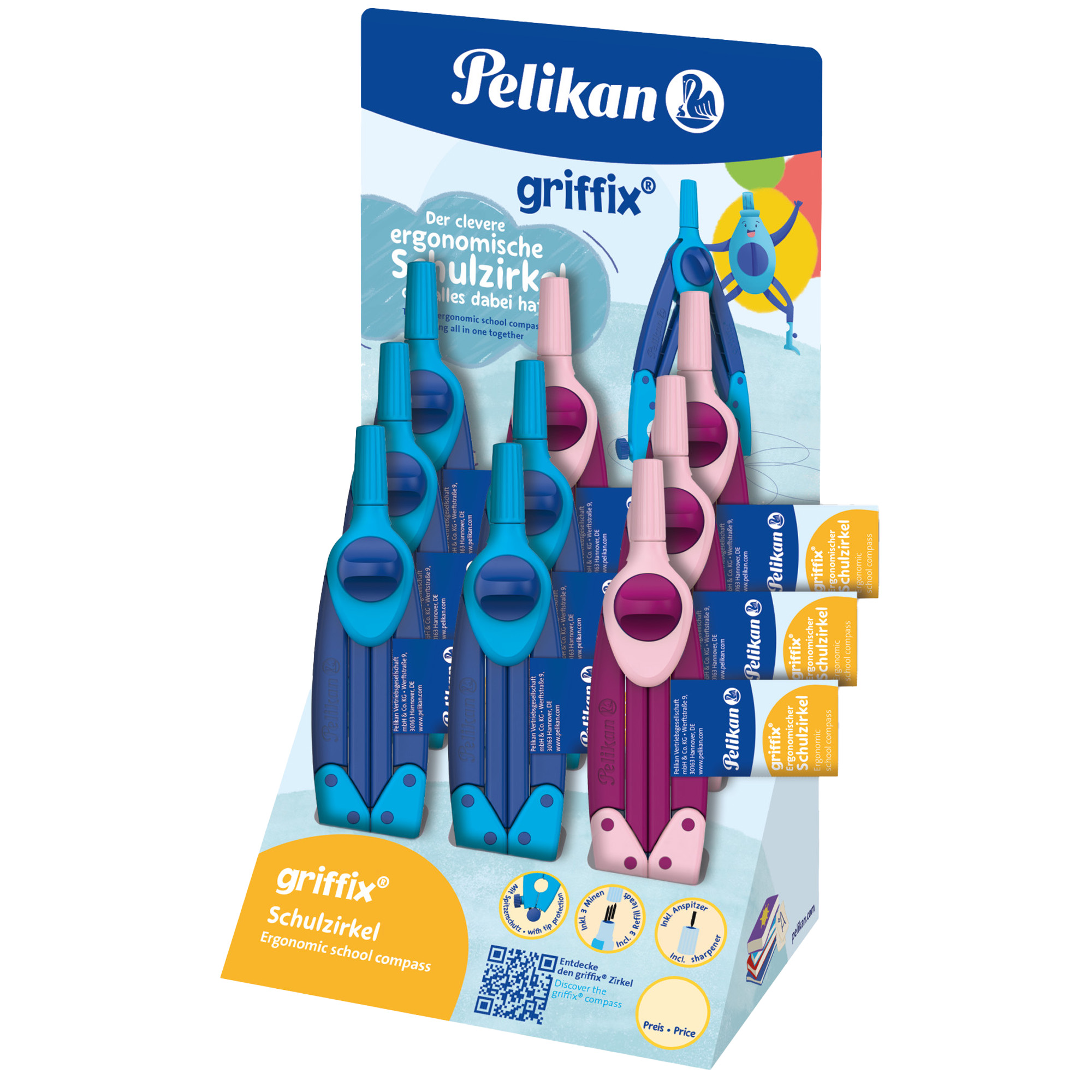 Compasso Griffix - colori assortiti - Pelikan - …