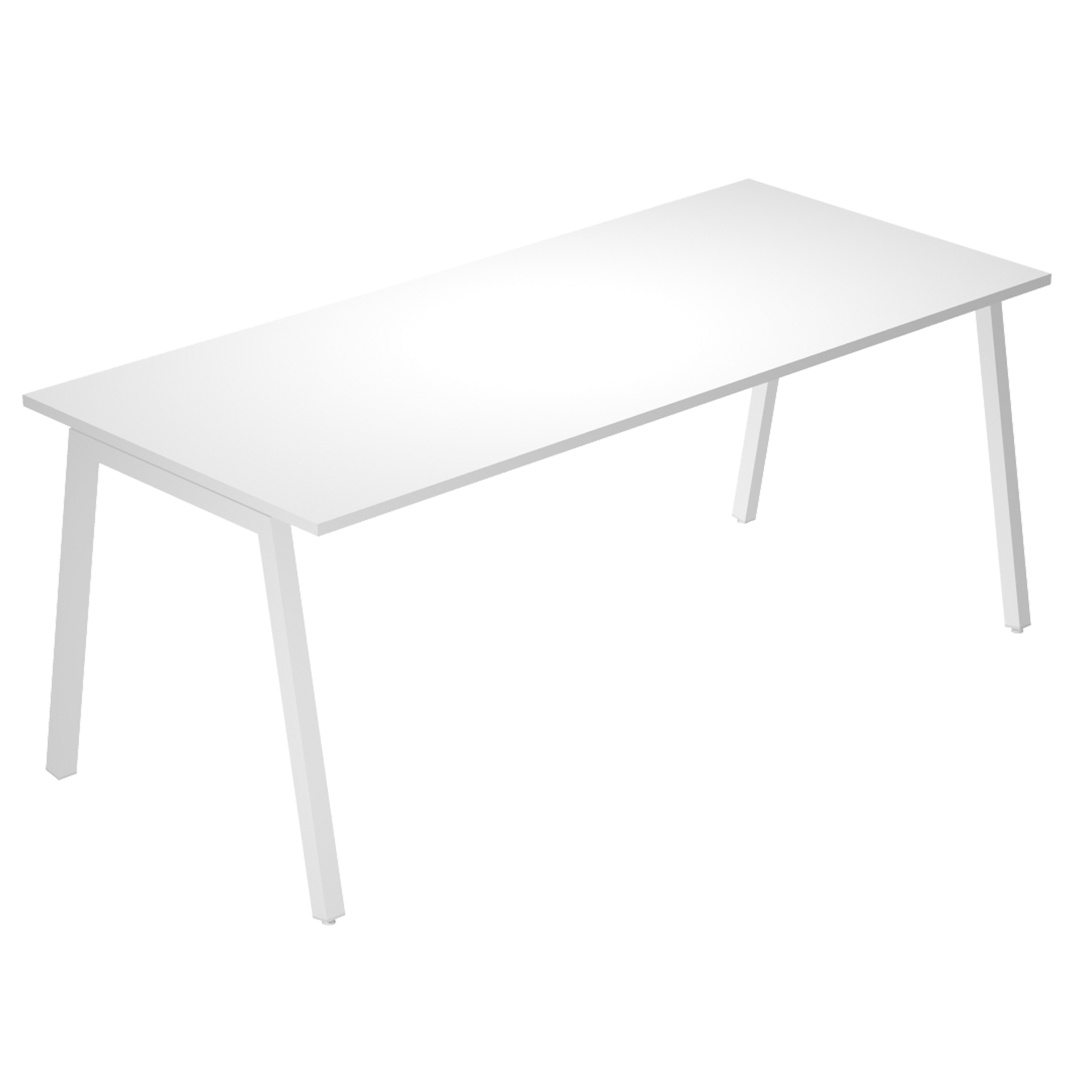 Scrivania lineare Easy struttura bianca gambe inclinate 180x80cm …