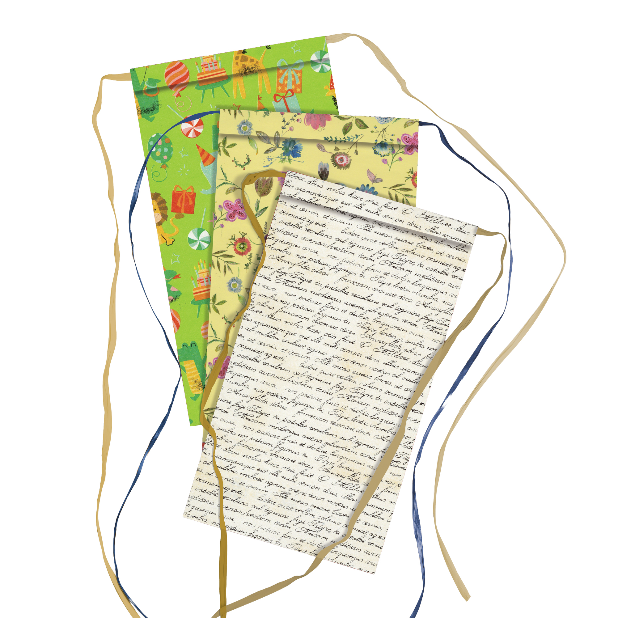 Blister 2pz sacchetto carta c/nastro rafia 36x50+5cm fantasie …