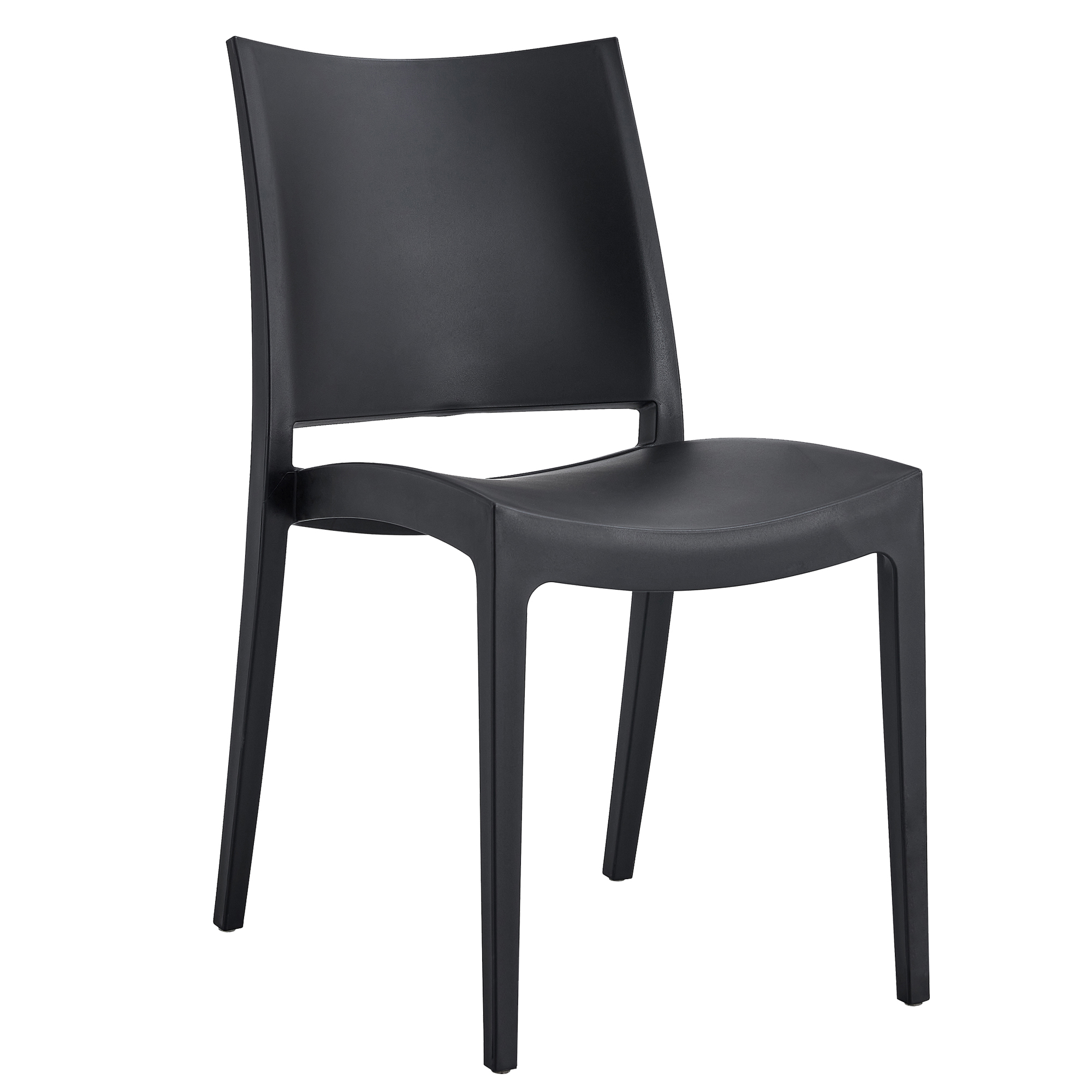 Sedia Flat in PP nero s/braccioli Verdelook