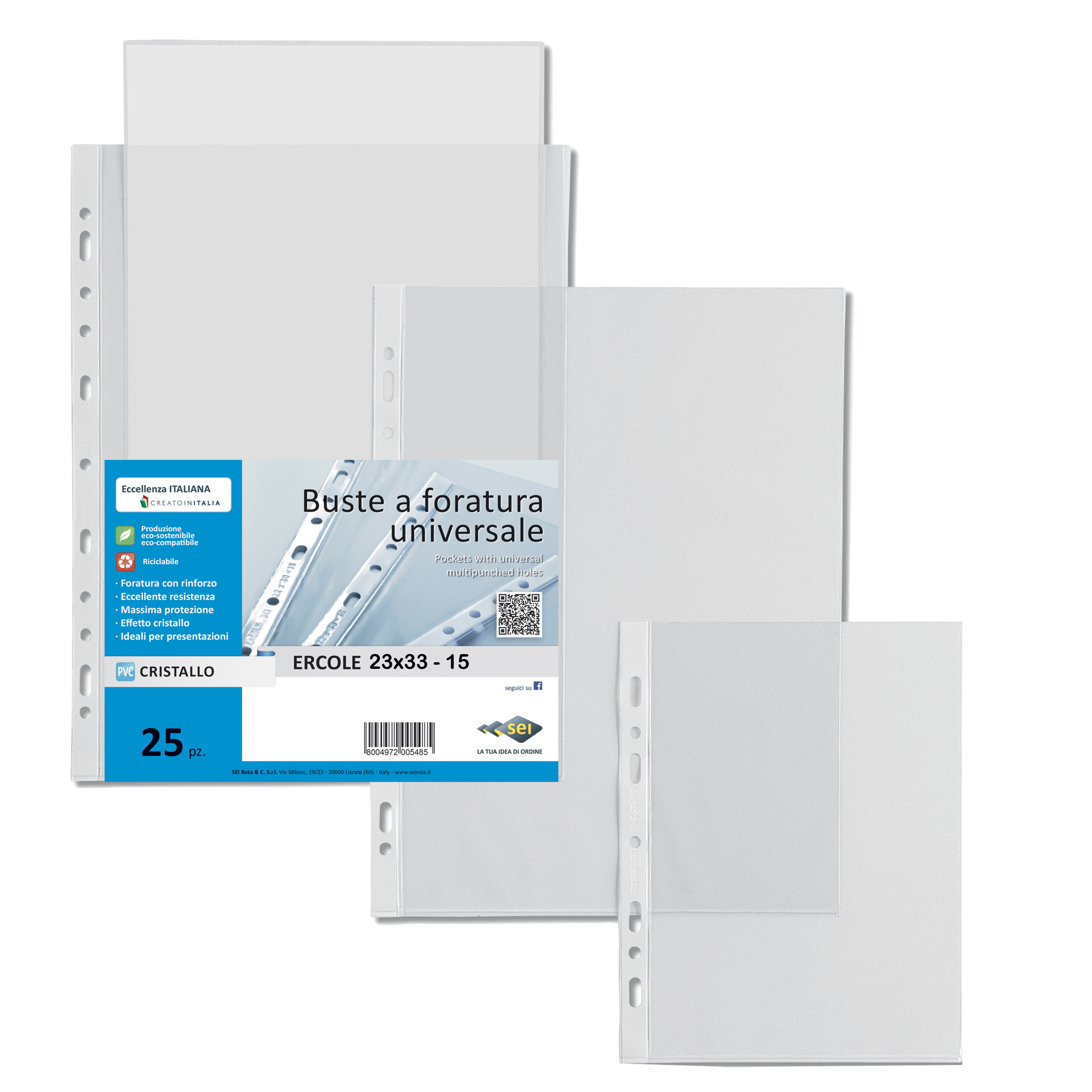 Buste forate Ercole - PVC liscio - 23 …
