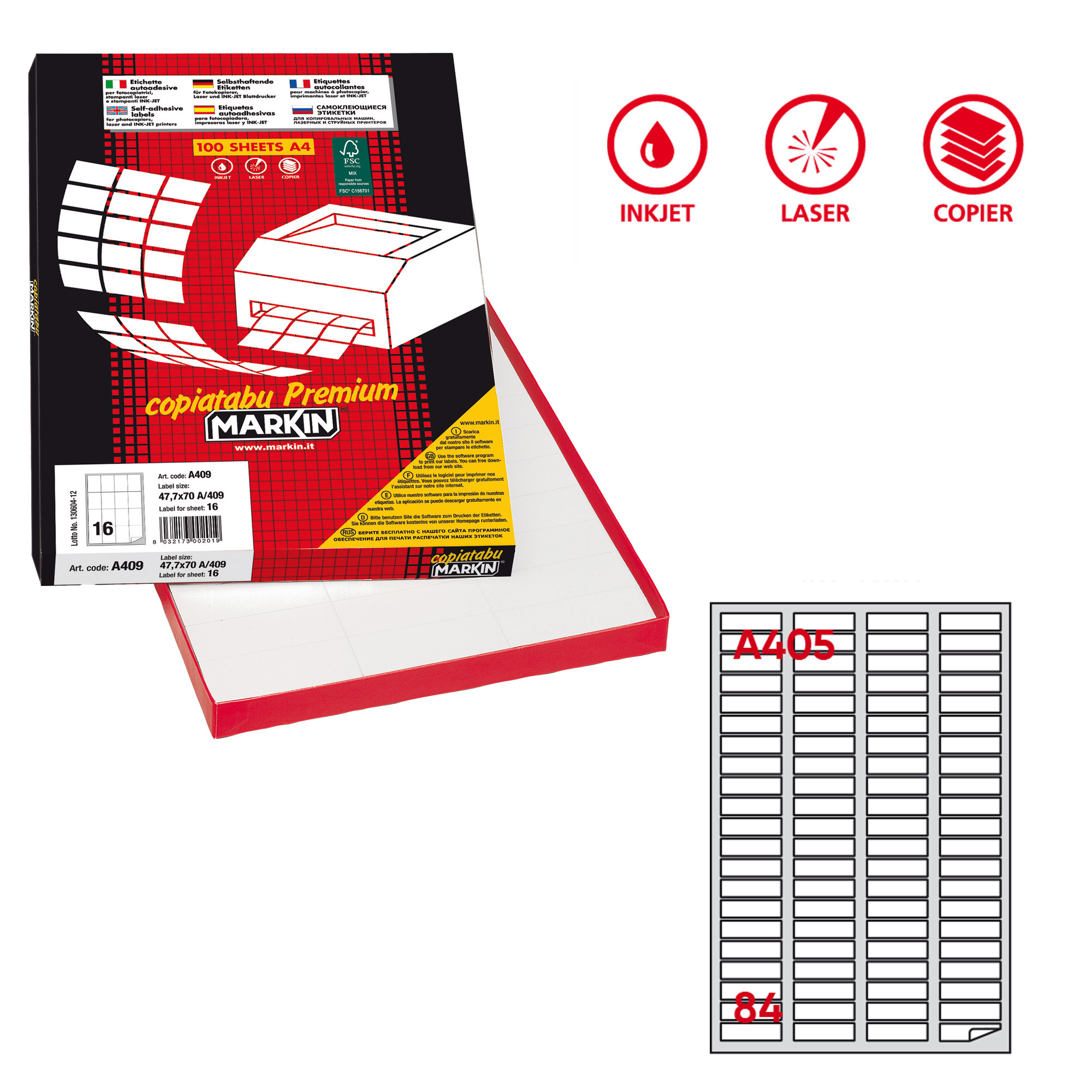 Etichette adesive A/405 - in carta - permanenti …