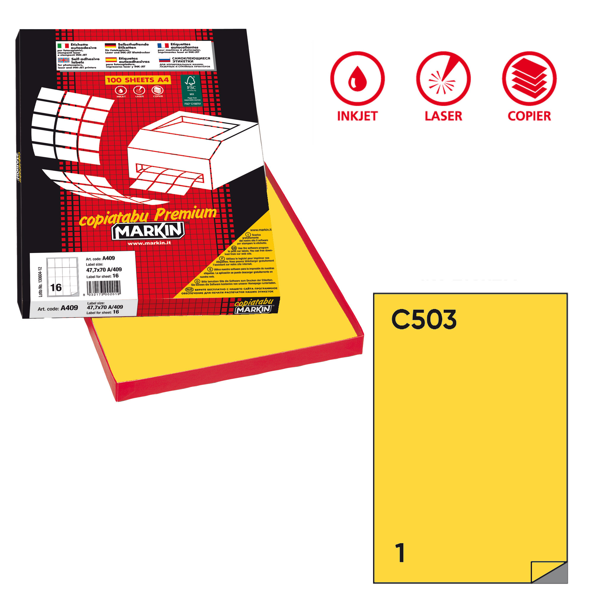Markin C503 - Carta - adesivo acrilico permanente …