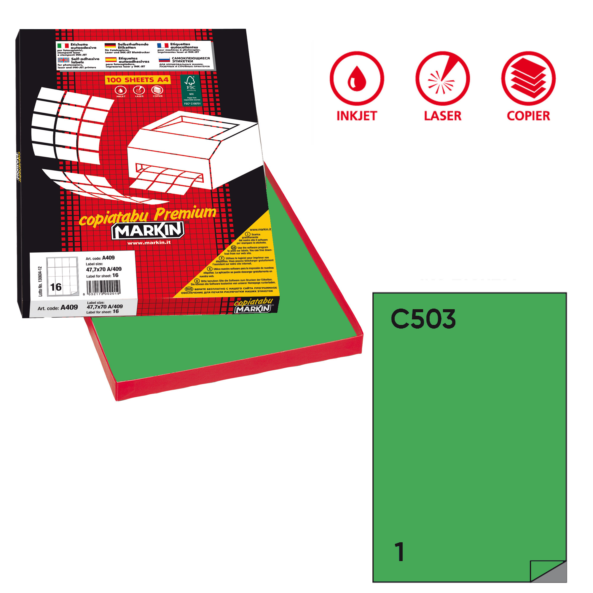 Etichette adesive C/503 - in carta - permanenti …
