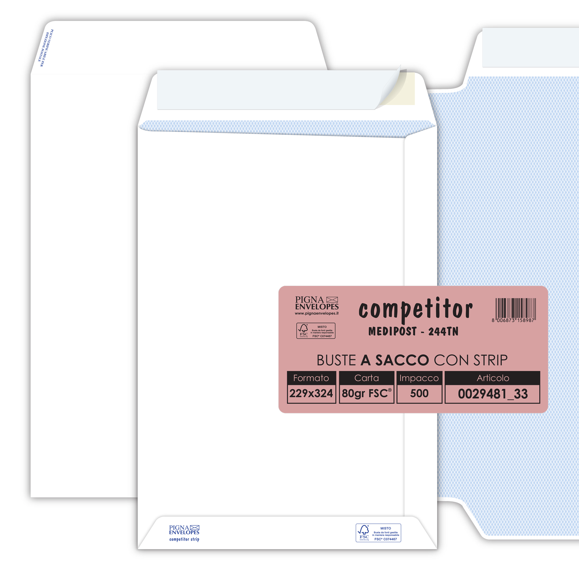 Buste a sacco autoadesive internografate Competitor - Pigna …