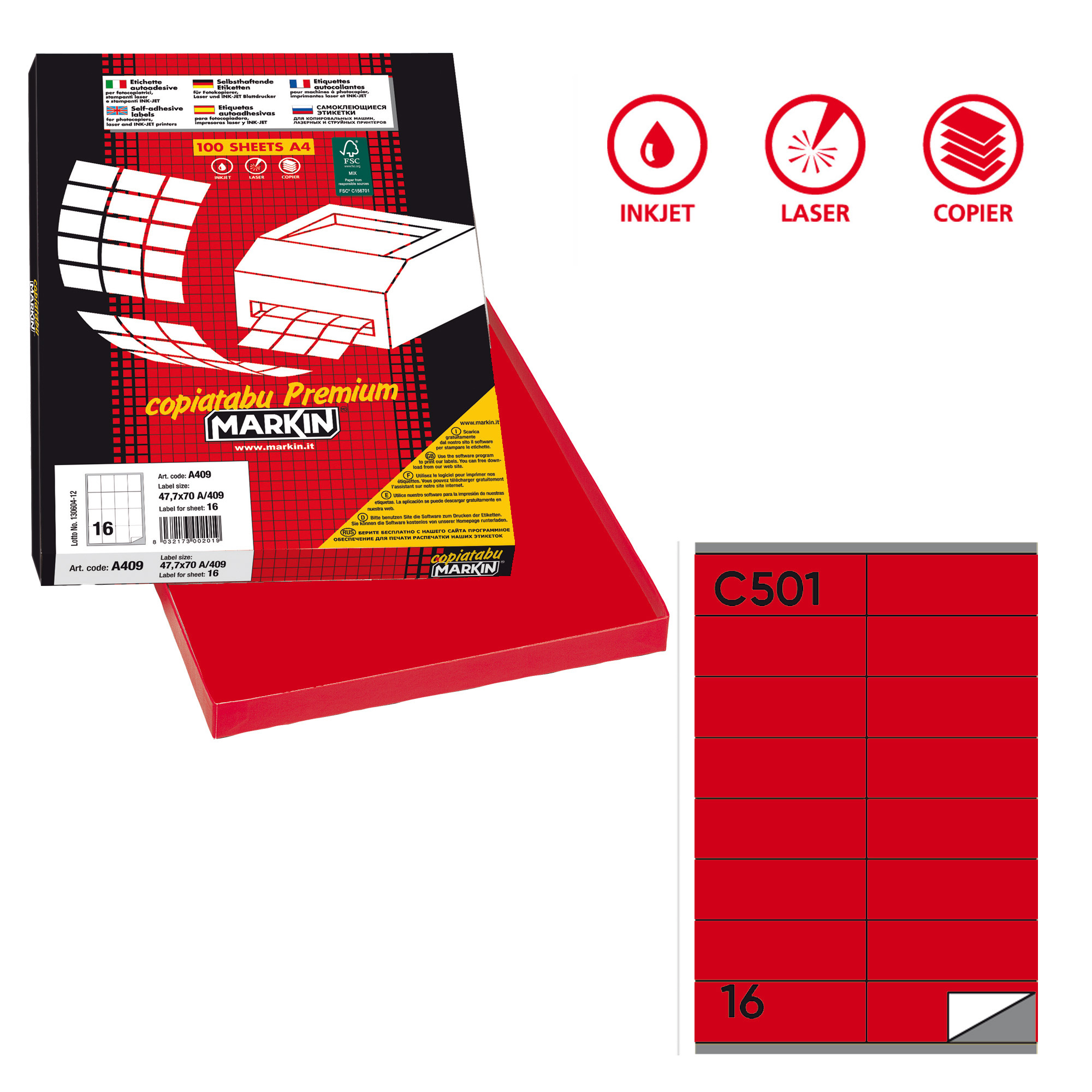 Etichette adesive C/501 - in carta - permanenti …