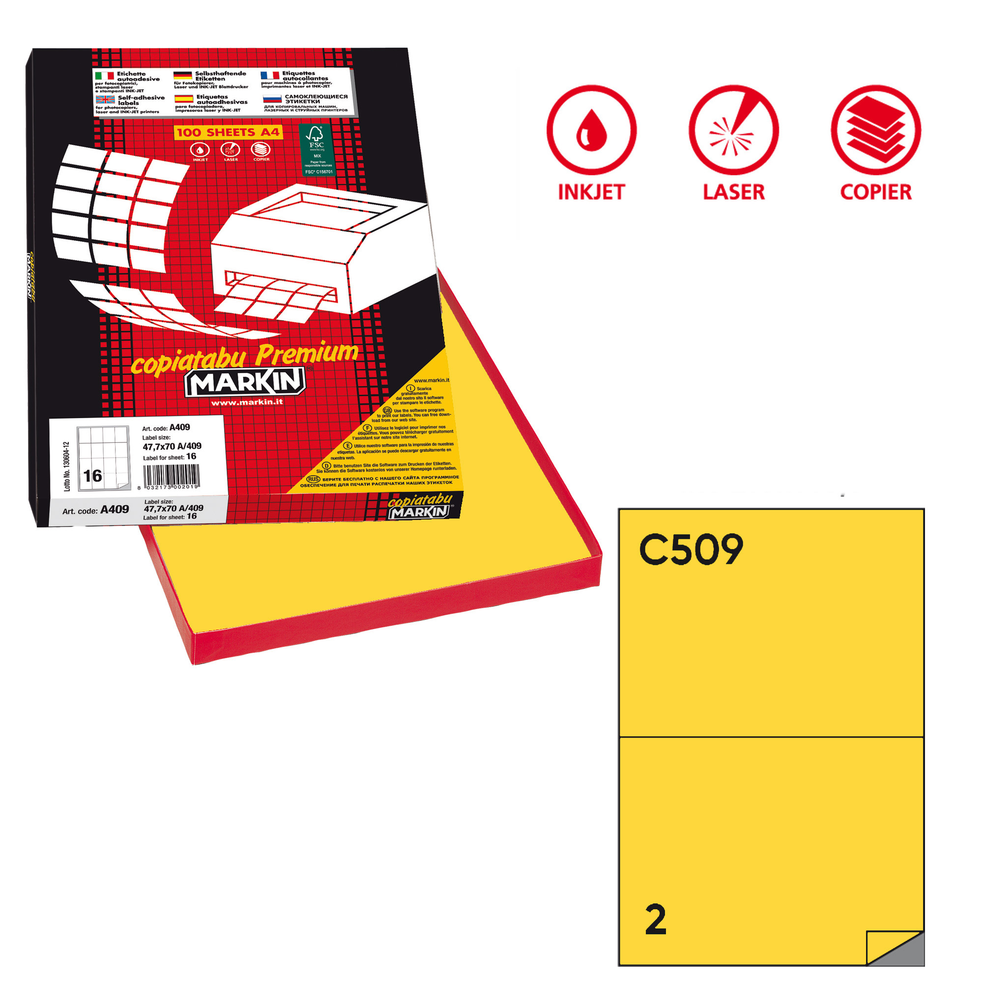 Etichette adesive C/509 - in carta - permanenti …