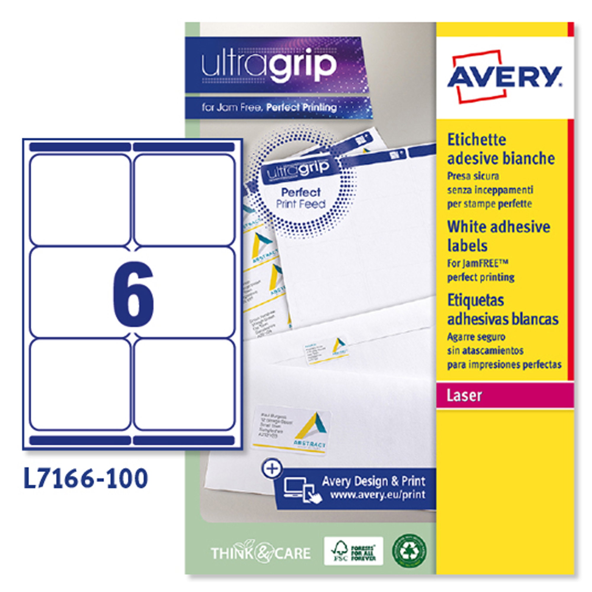 Etichette adesive L7166 - in carta - angoli …