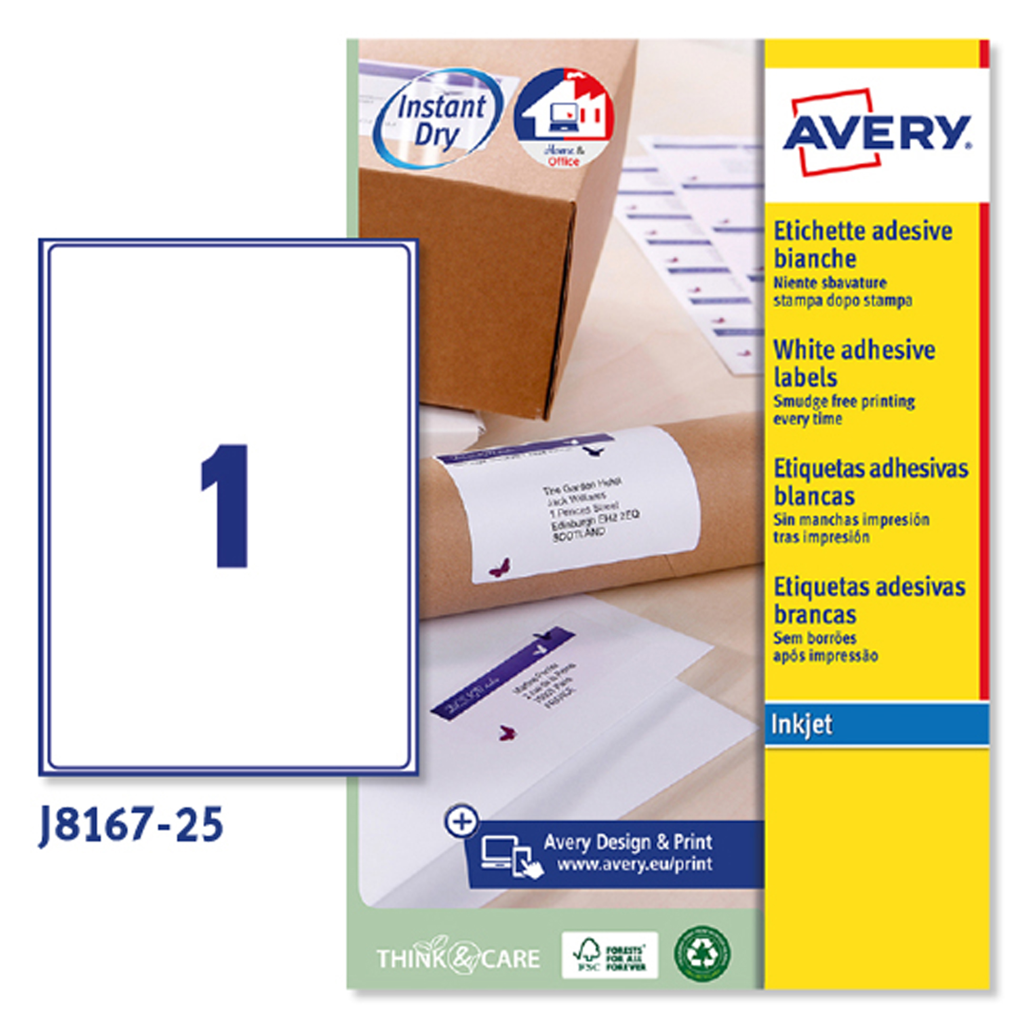 Etichette adesive J8167 - in carta - angoli …