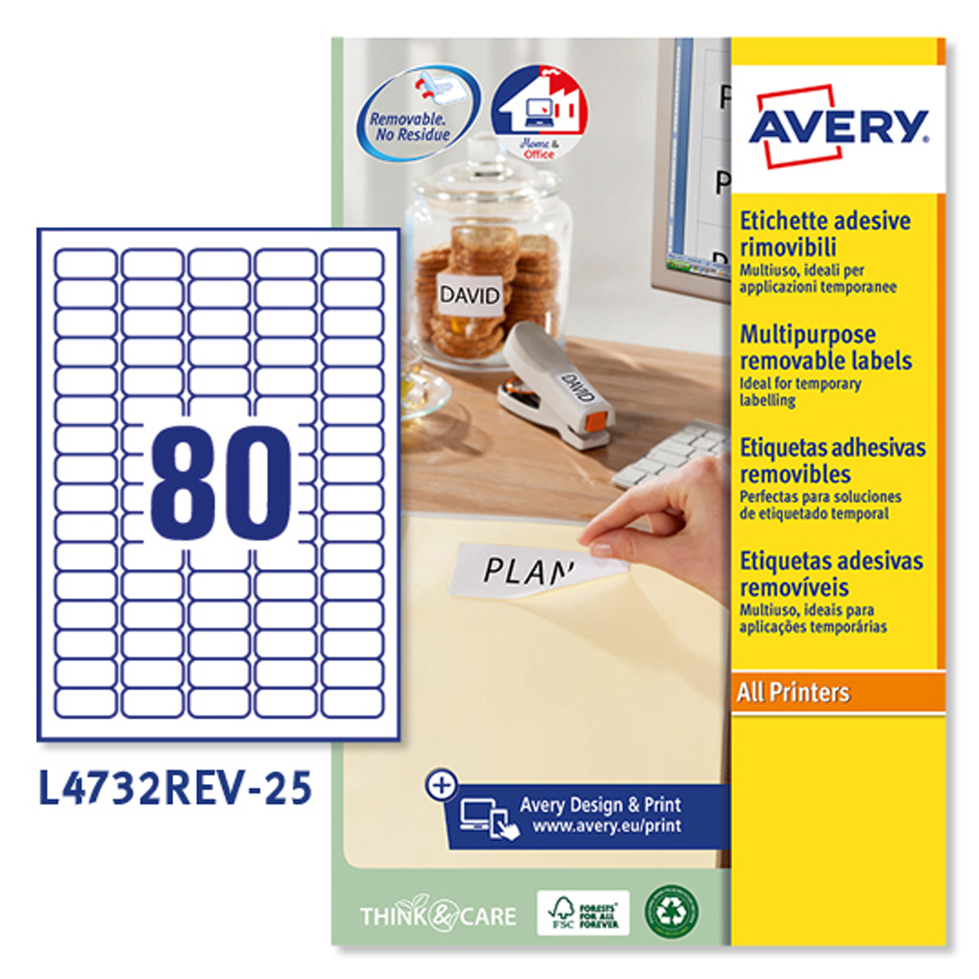 Etichette adesive L4732REV - in carta - angoli …