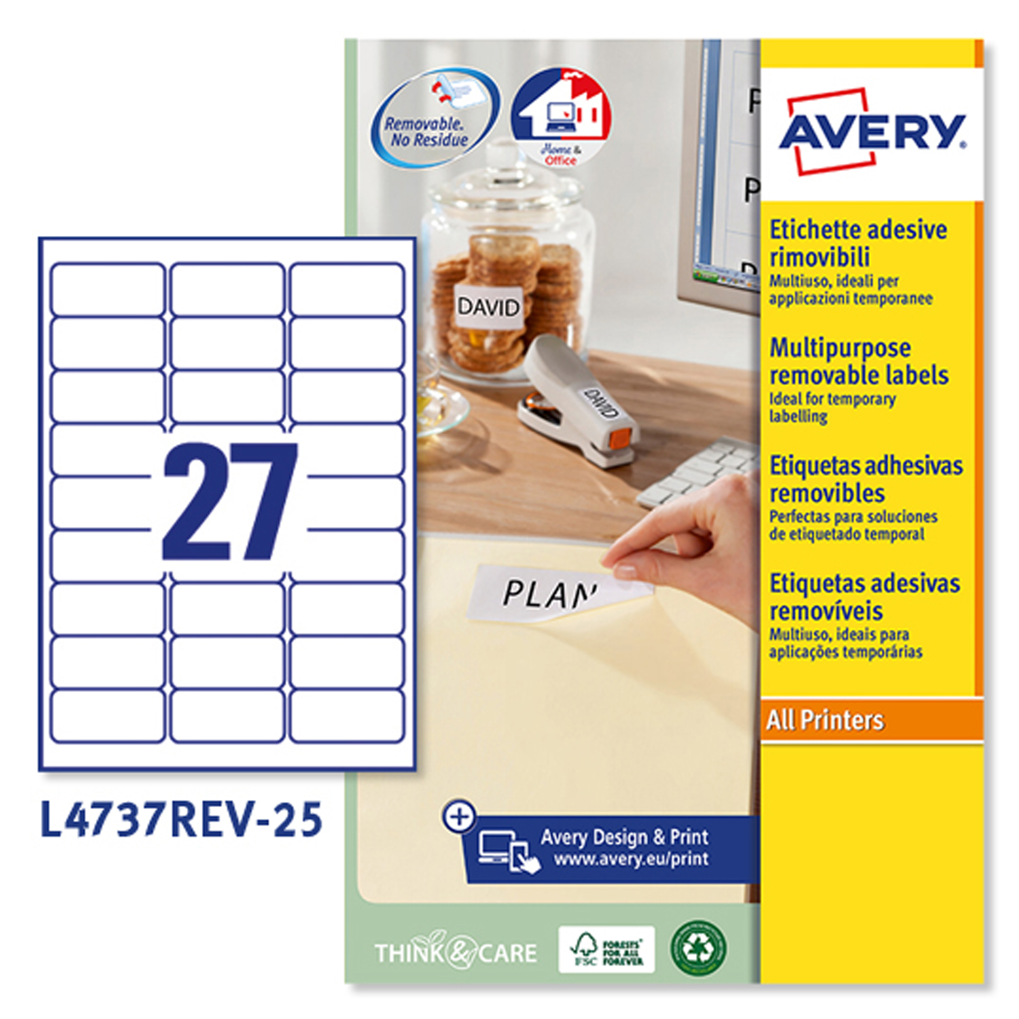 Etichette adesive L4737REV - in carta - angoli …