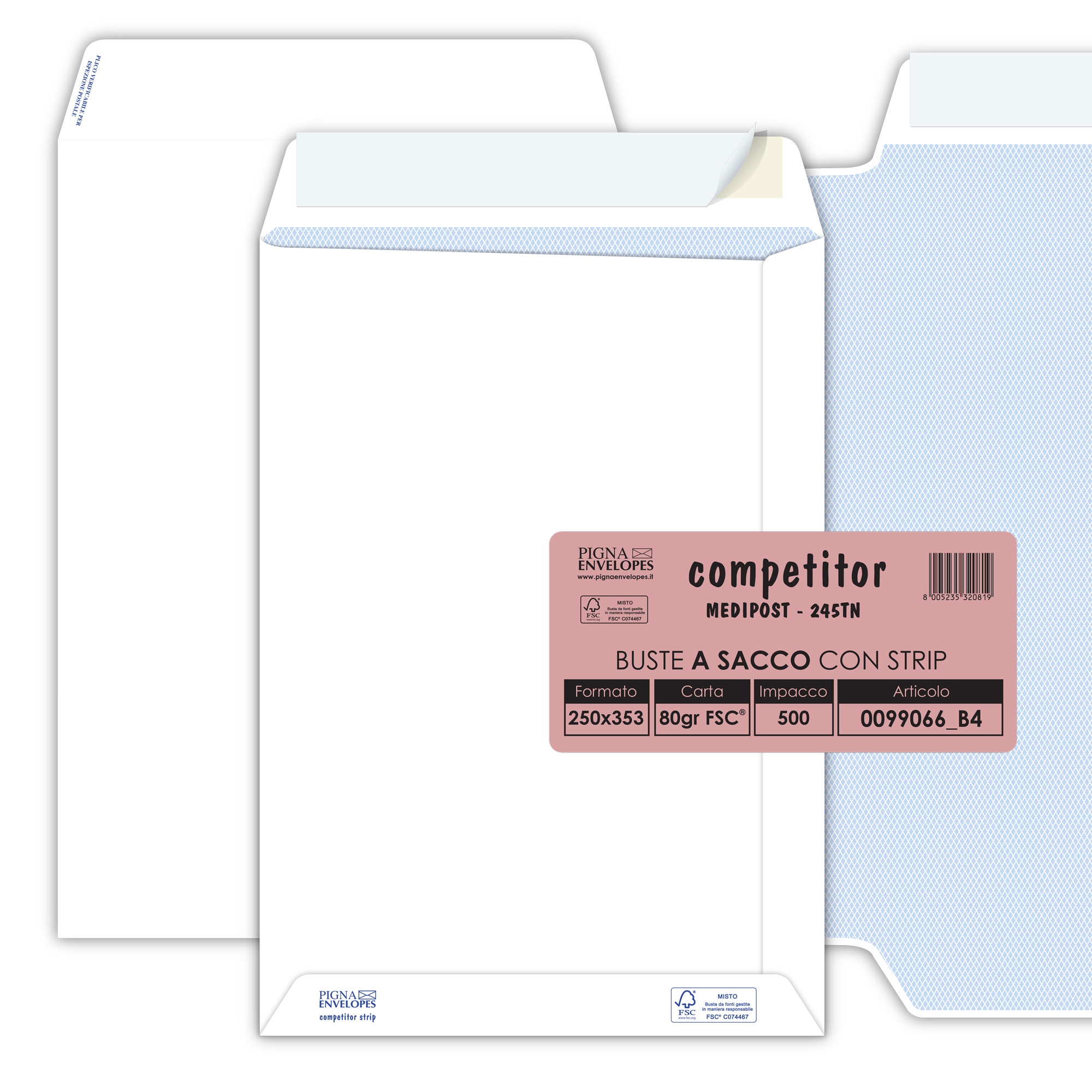 Buste a sacco autoadesive internografate Competitor - Pigna …