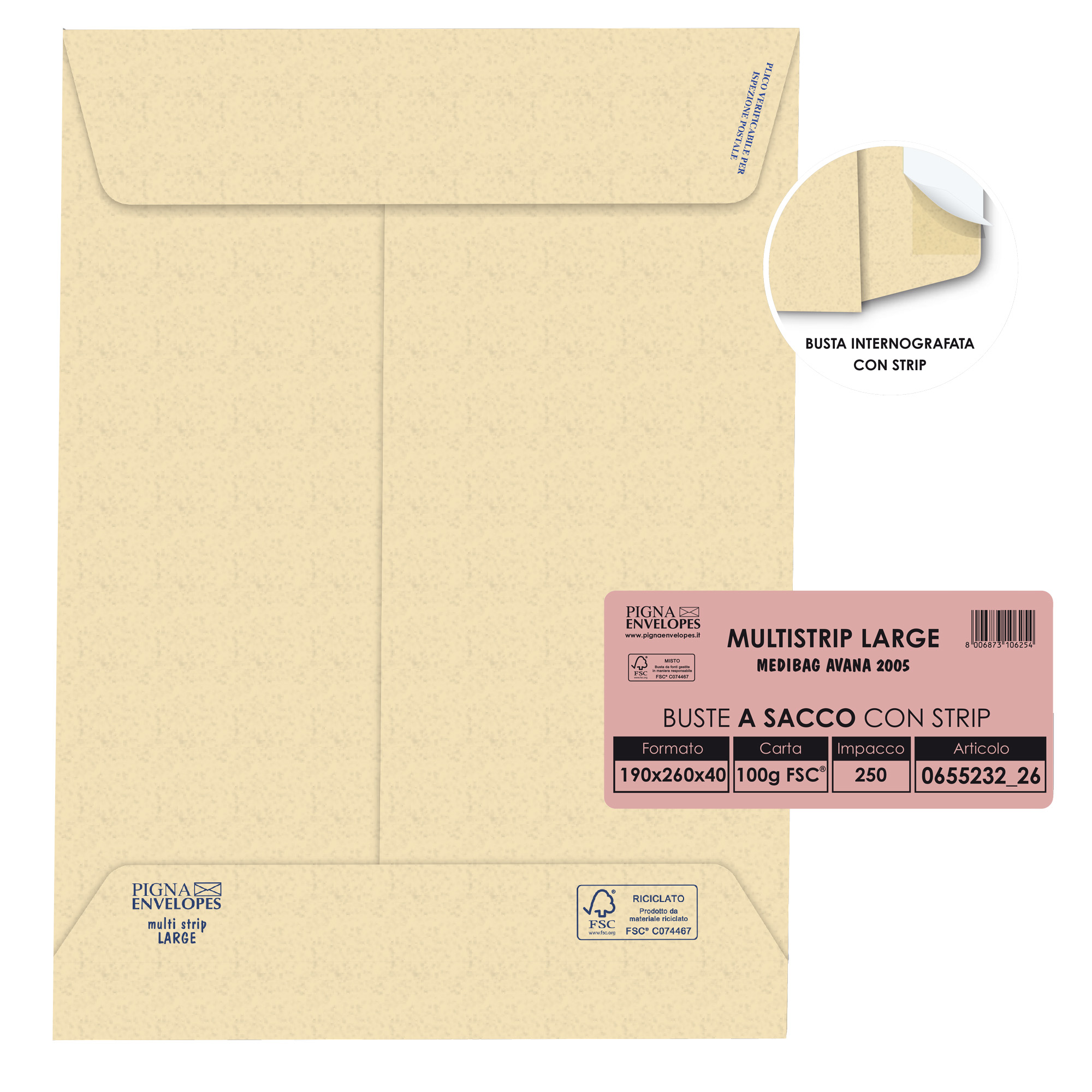 Pigna LAGERMAIL - Busta - espandibile - 190 …