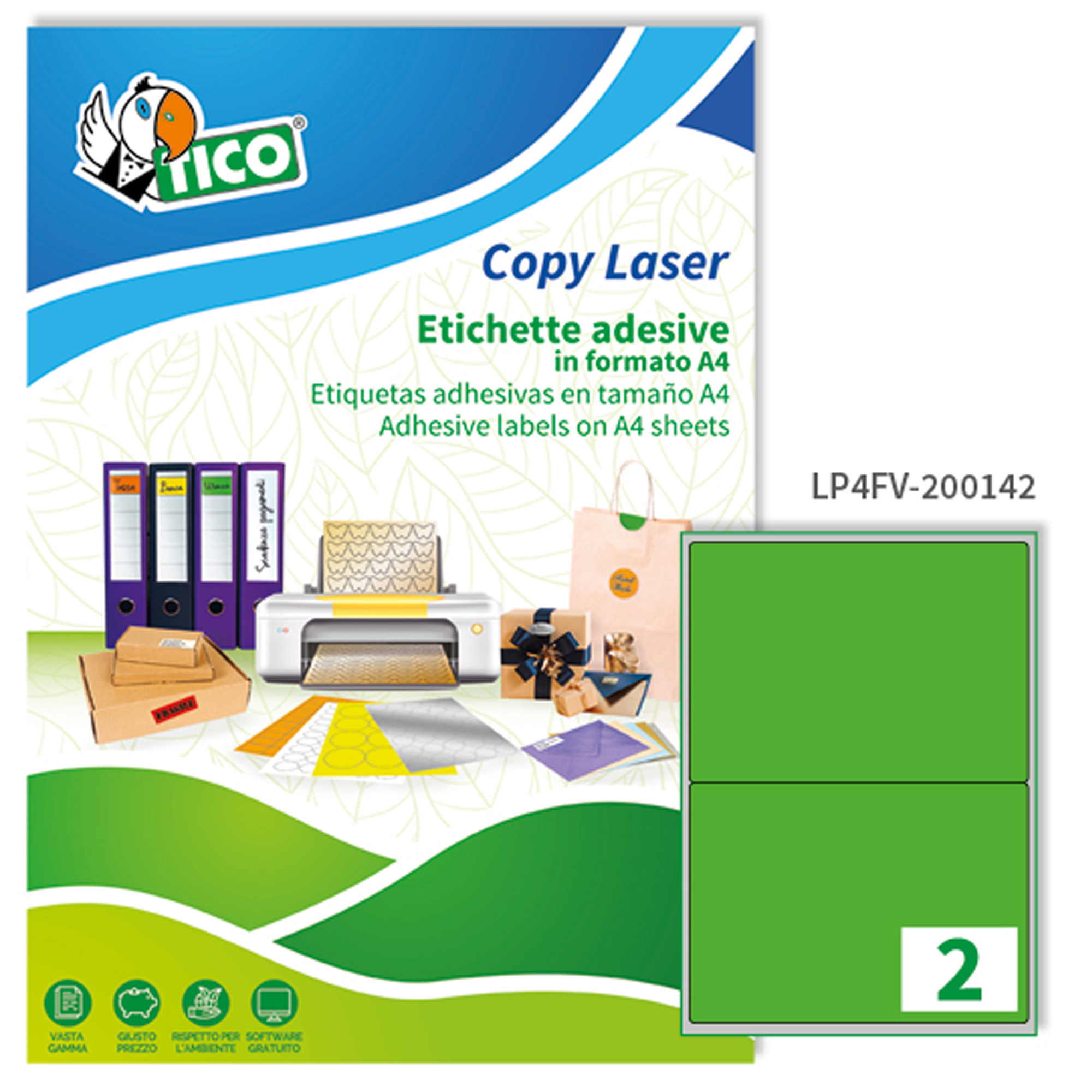 Etichette adesive LP4F - in carta - angoli …