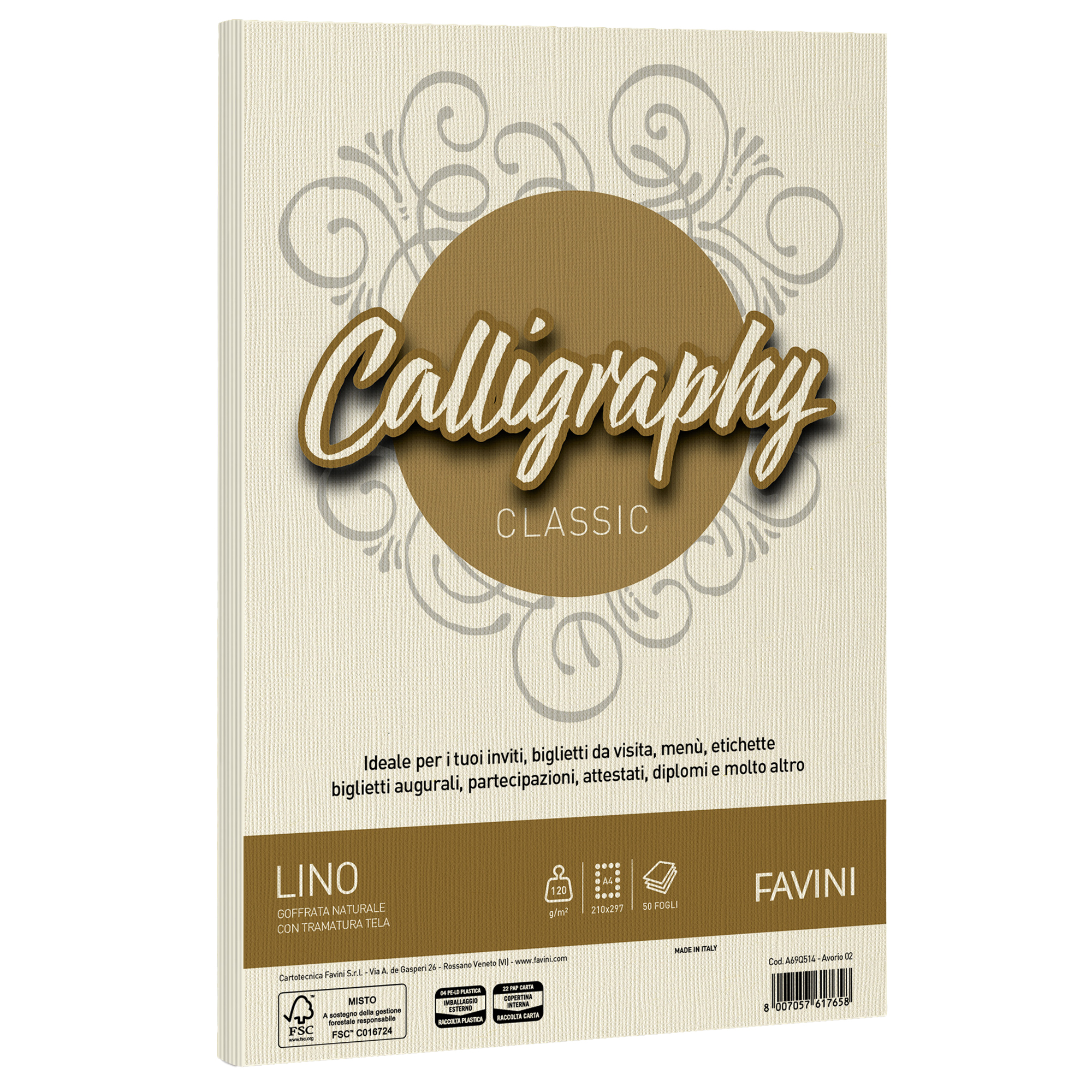 Carta Calligraphy Lino - A4 - 120 gr …