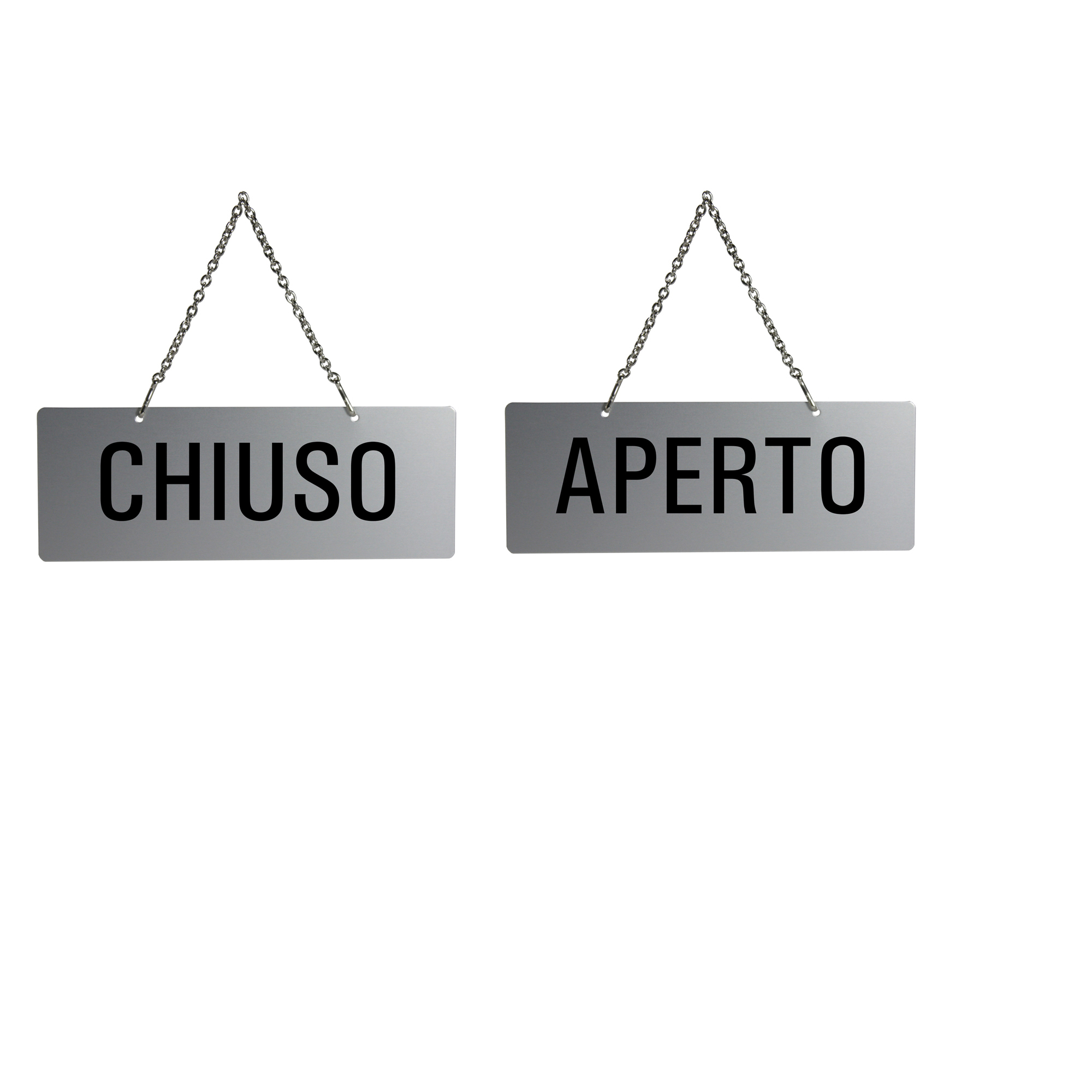 Cartello con catenella - APERTO/CHIUSO - 17,5 x …