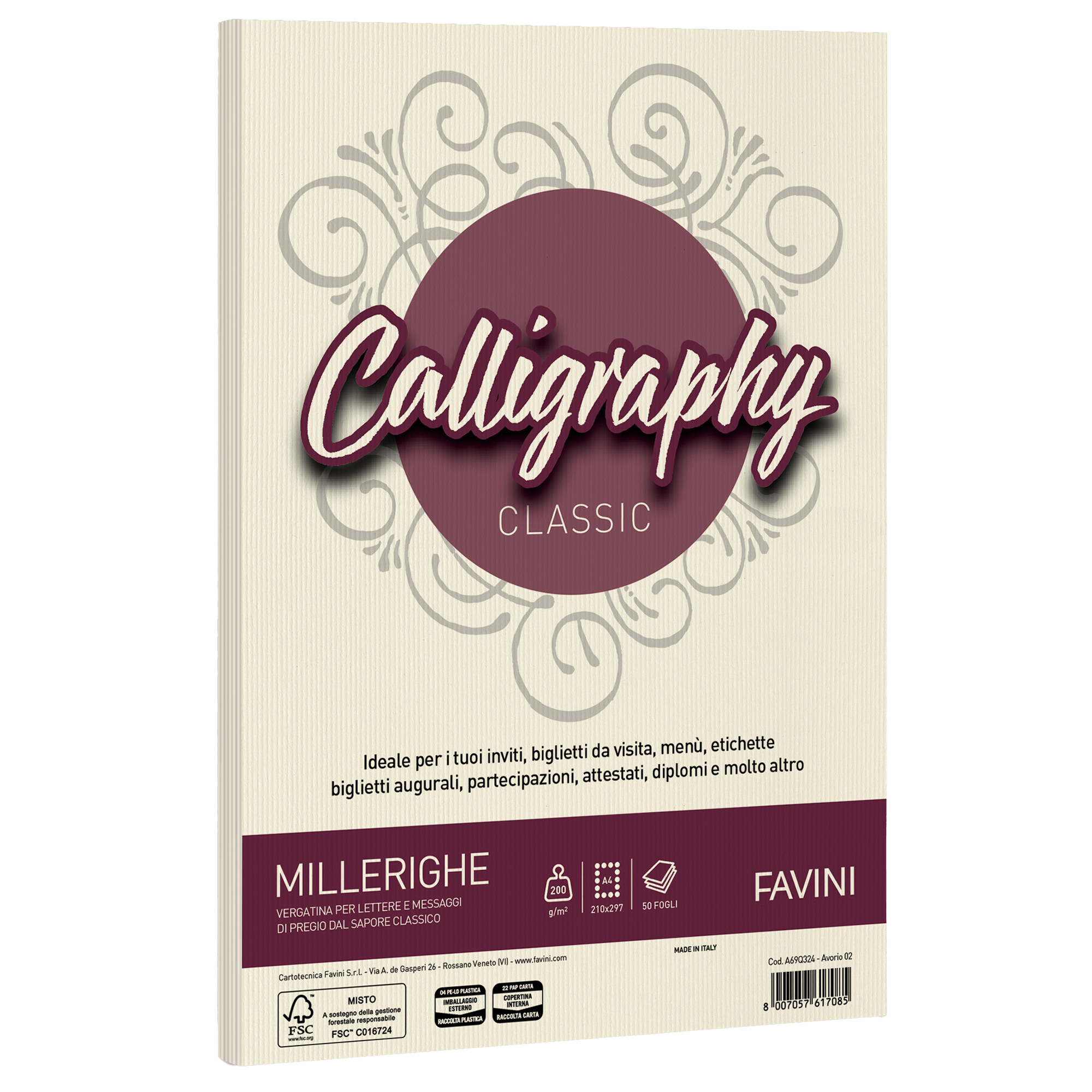 Carta Calligraphy Millerighe - A4 - 200 gr …