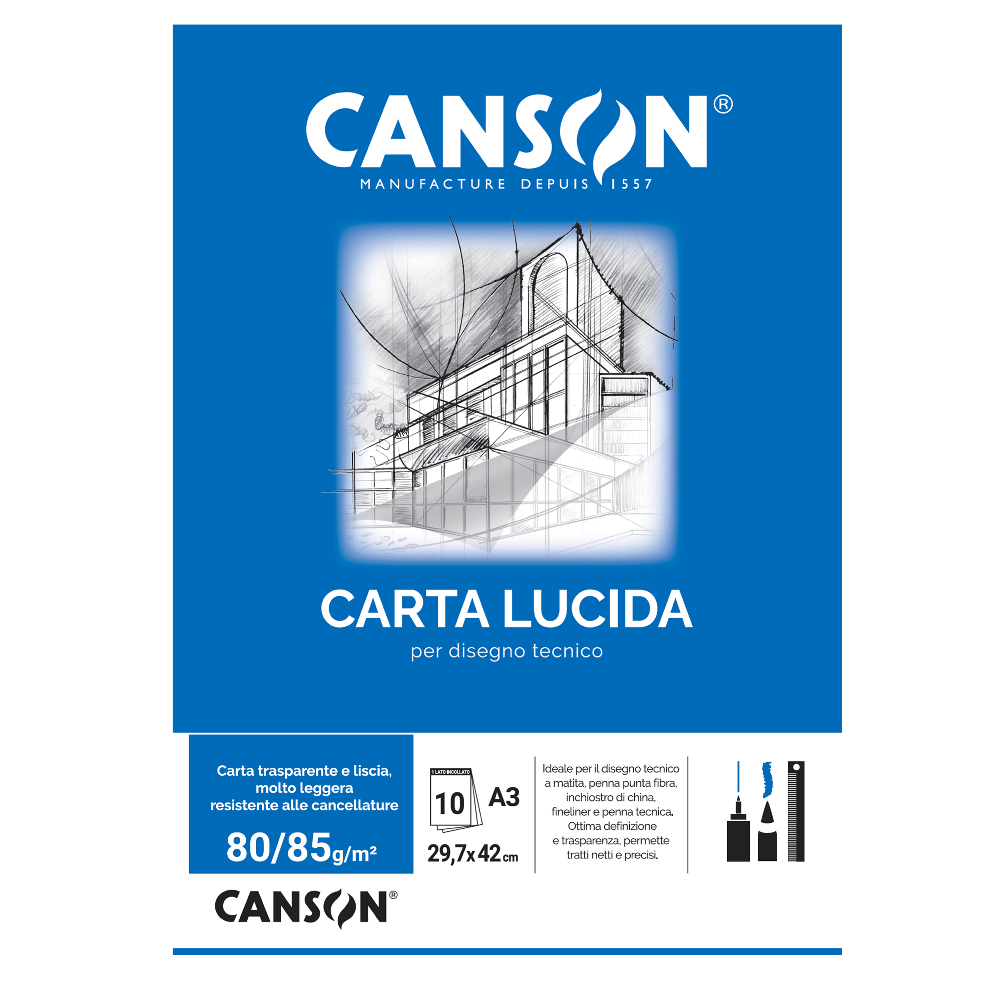 CF 10 BLOCCO CARTA LUCIDA DA 10 FG …
