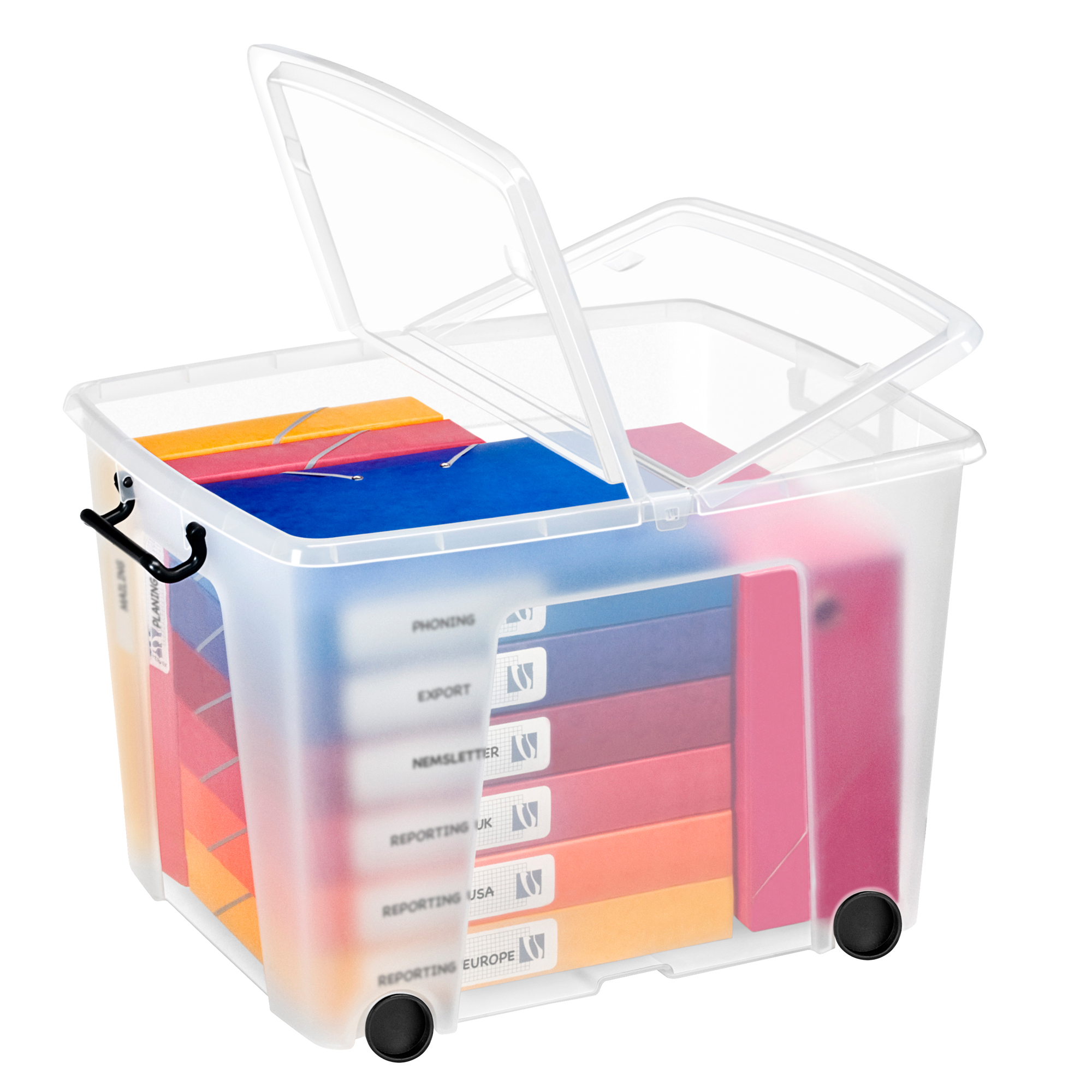 Contenitore multiuso - con coperchio e ruote - …