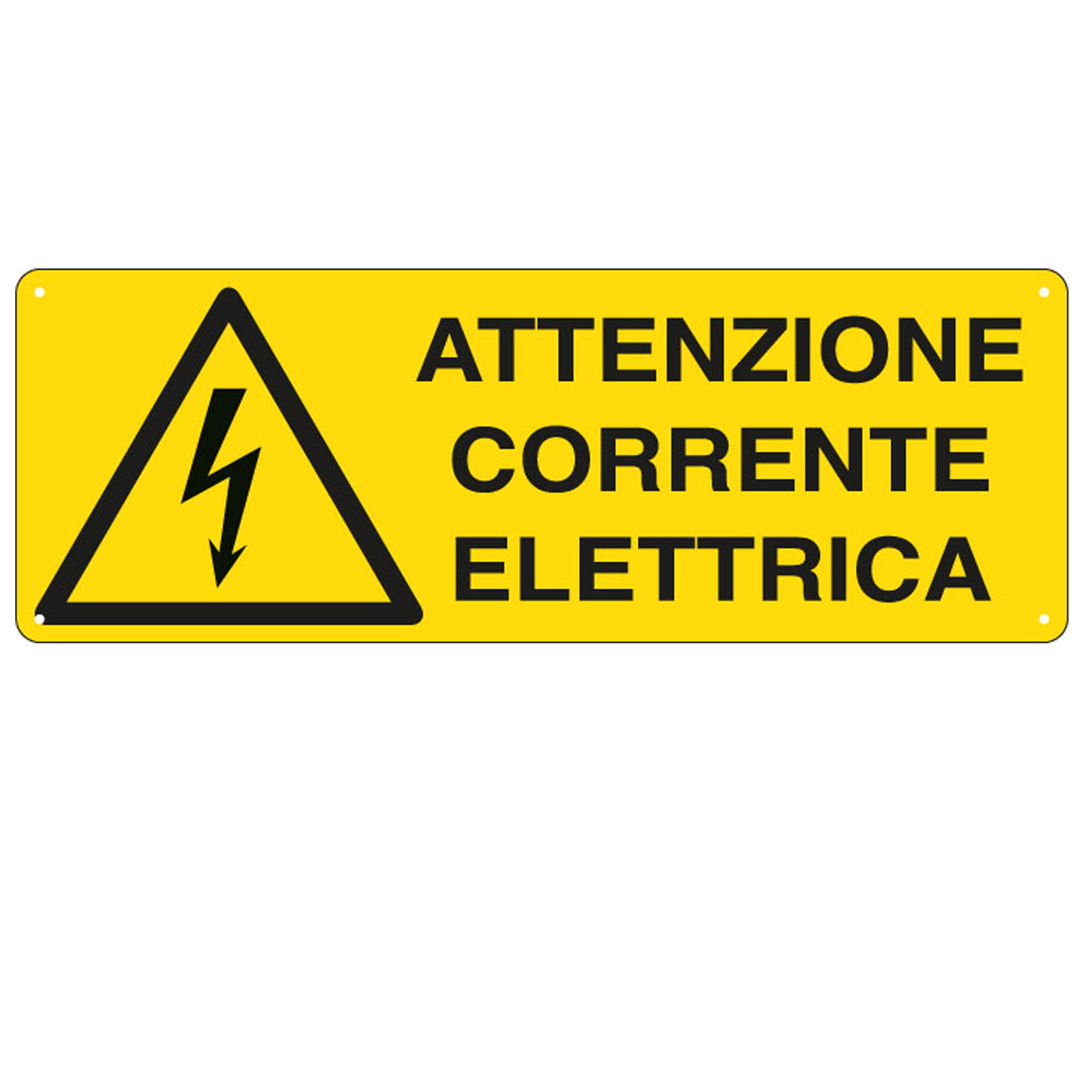 Cartello segnalatore - 35x12,5 cm ATTENZIONE CORRENTE ELETTRICA …