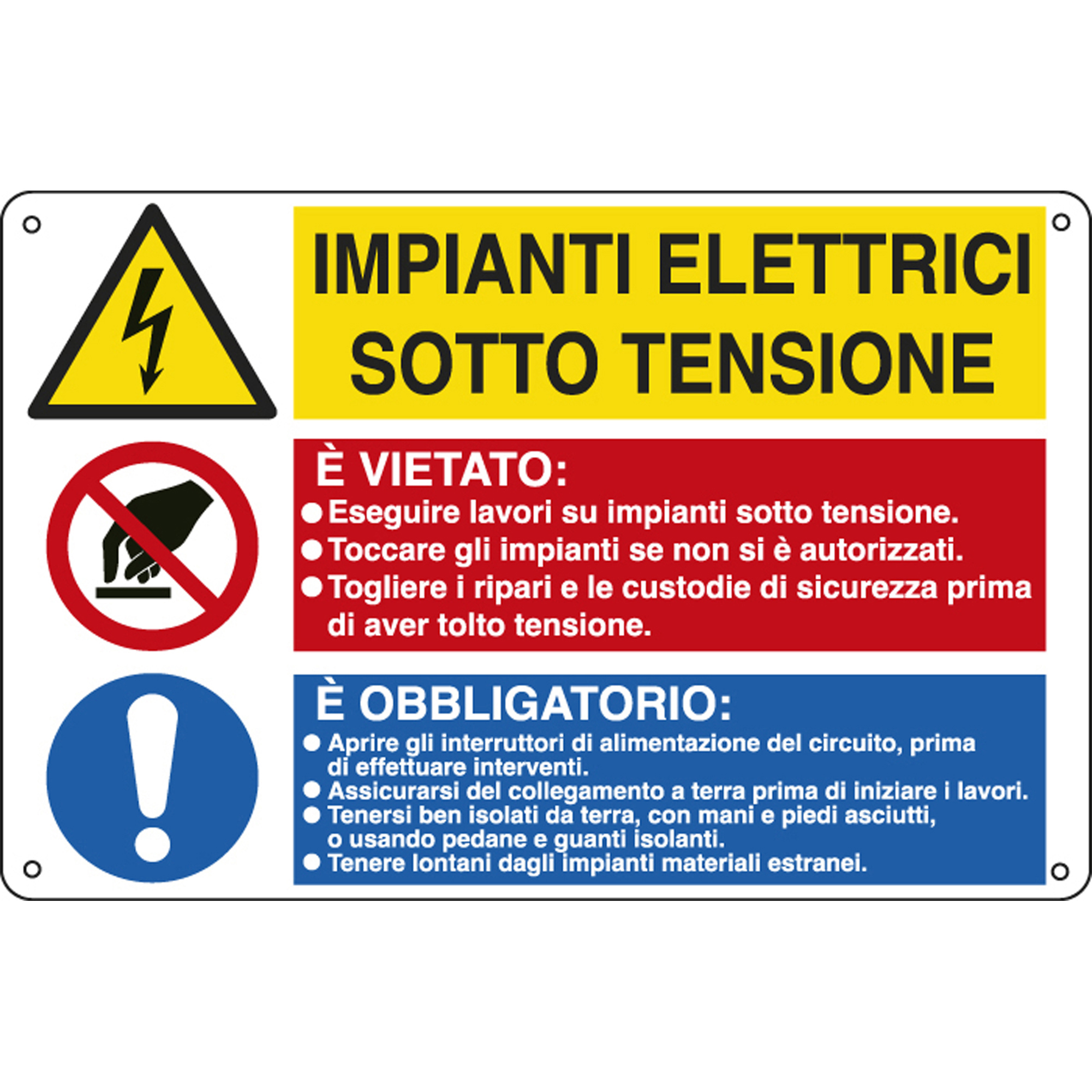 Cartello segnalatore multisimbolo - 50x33,3 cm - IMPIANTI …