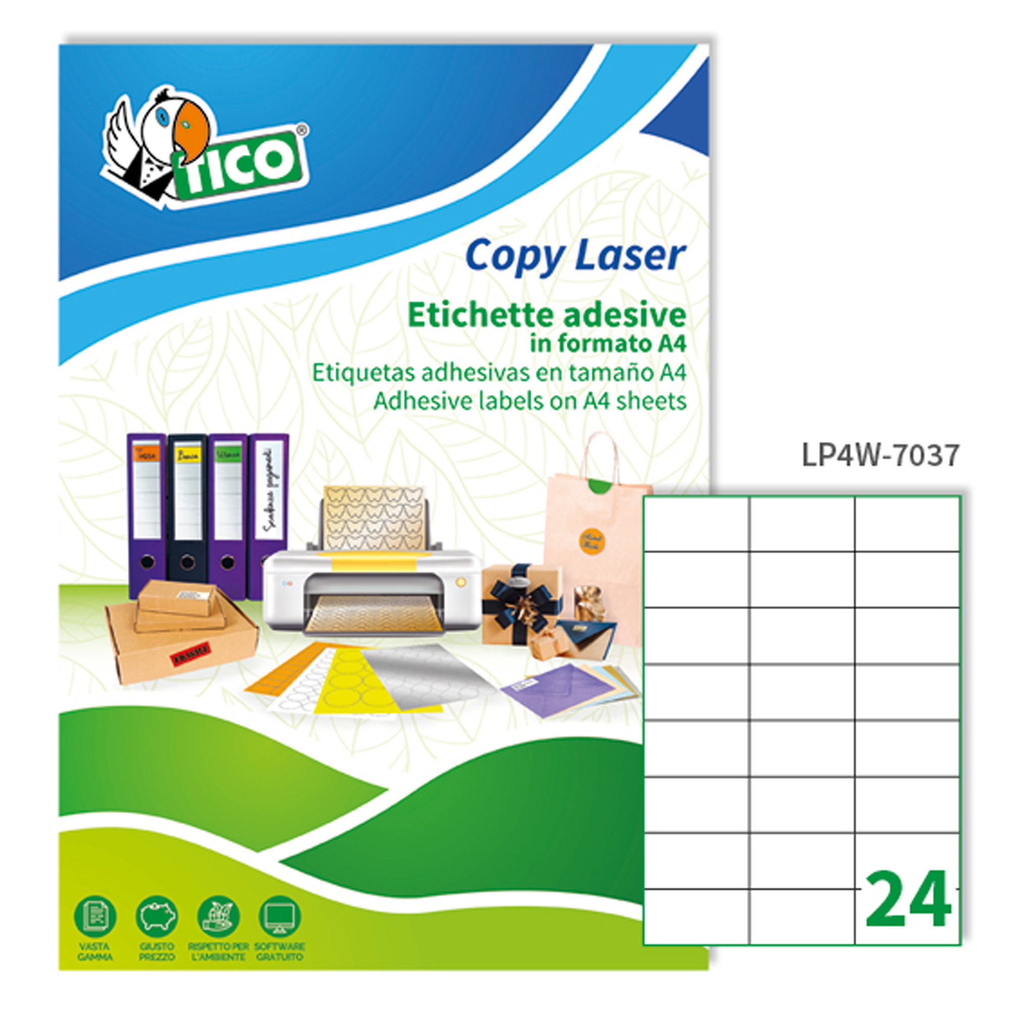 Tico TAB - Autoadesivo - bianco - 70 …