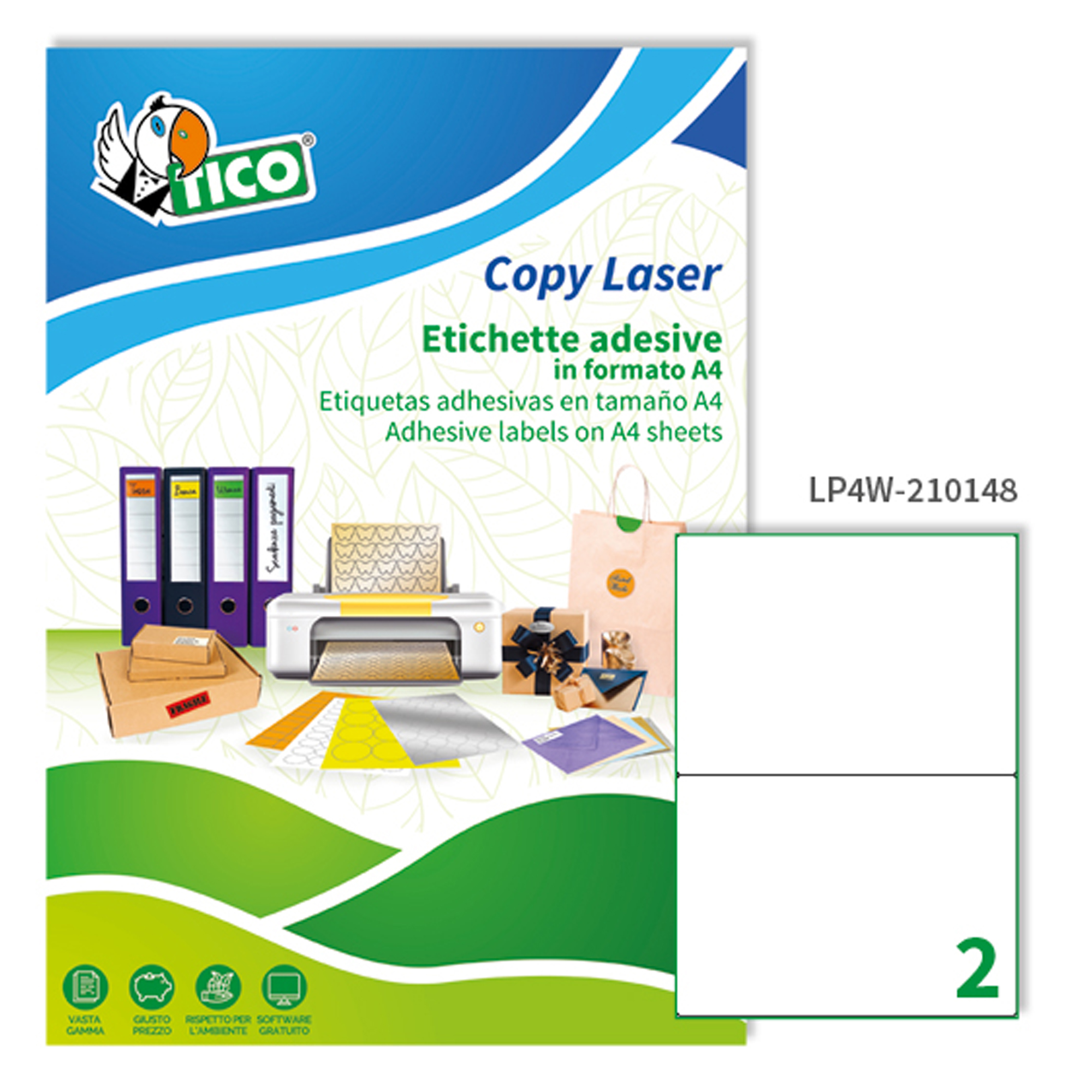 Etichette adesive LP4W - in carta - angoli …