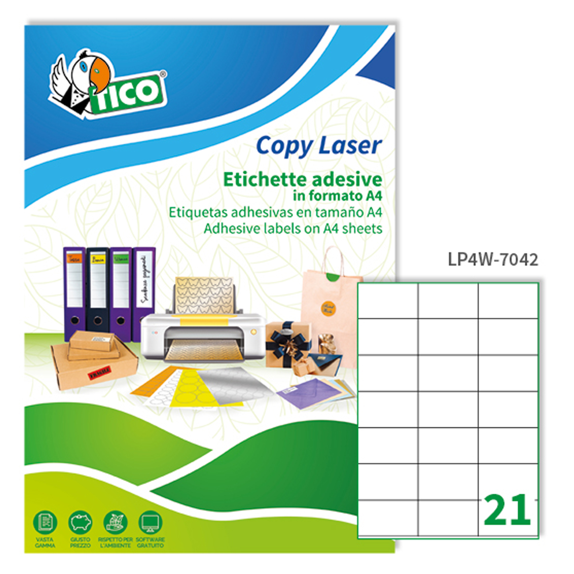 Etichette adesive LP4W - in carta - permanenti …
