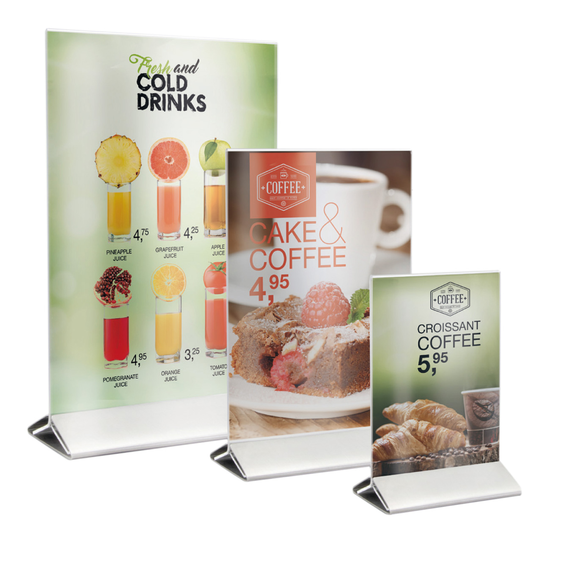 Display da tavolo - A5 - base acciaio …