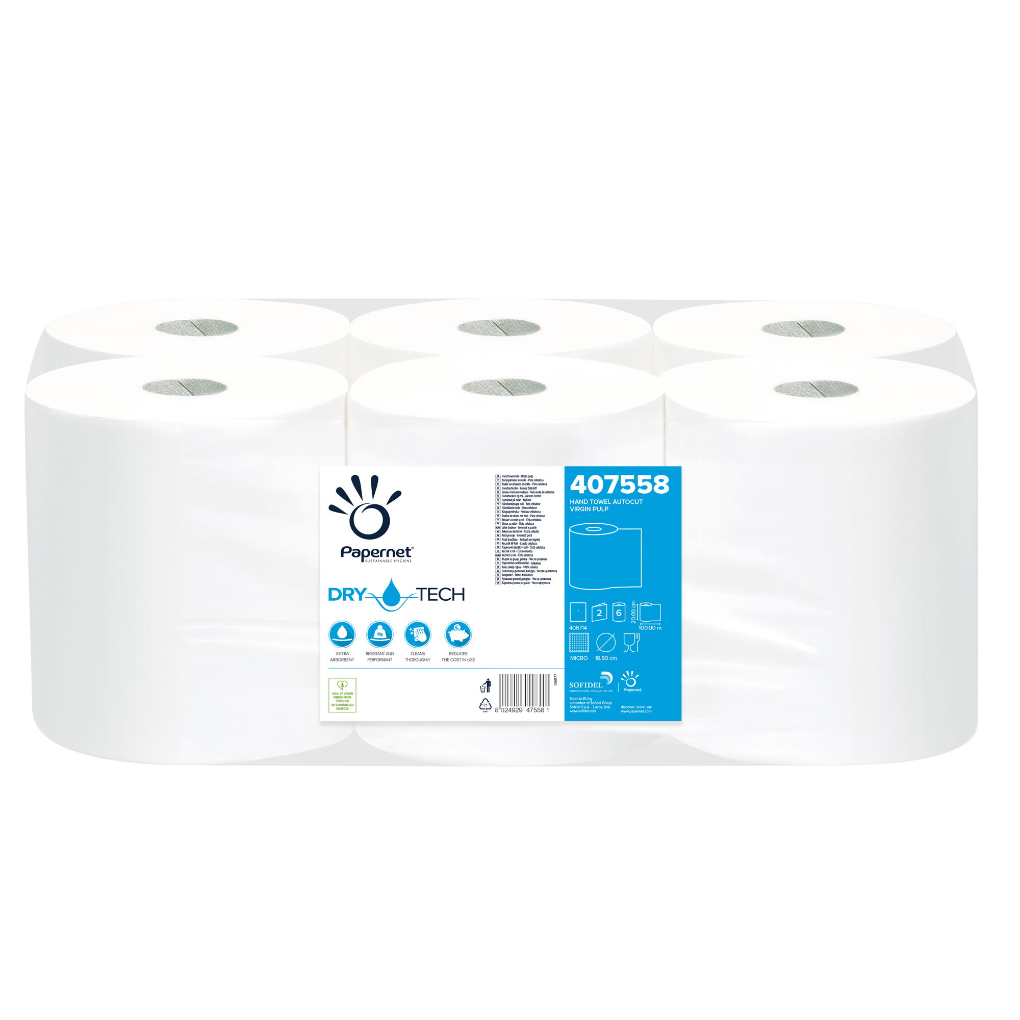 Asciugamani in rotolo Autocut DryTech - 2 veli …