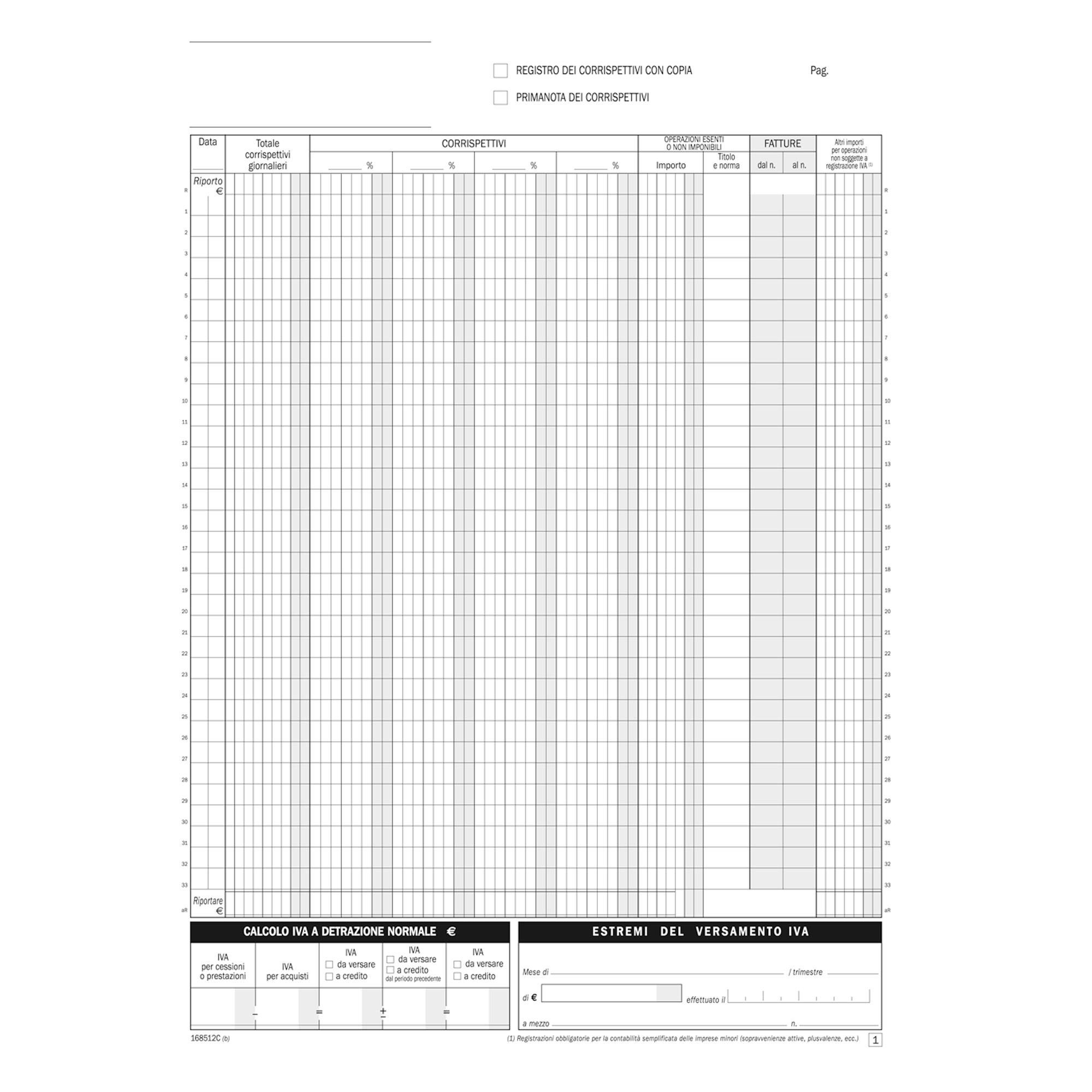Data Ufficio Reg. corrispettivi dettaglianti