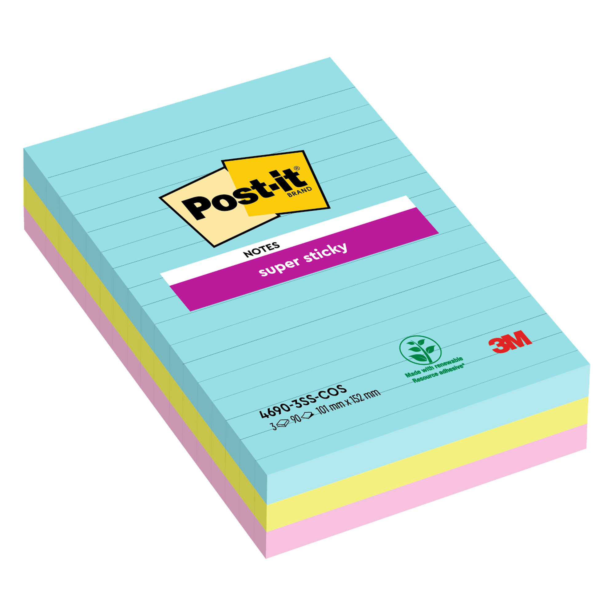 Blocco Post-it Super Sticky - 4690-SS3COS - a …