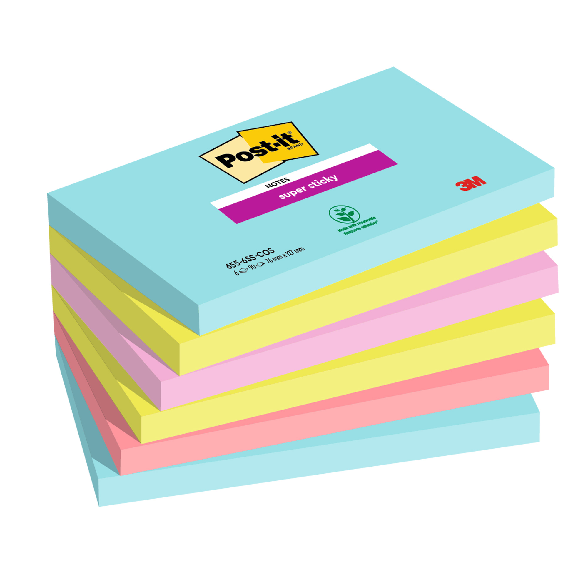 Blocco Post-it Super Sticky - 655-6SS-COS - 76 …