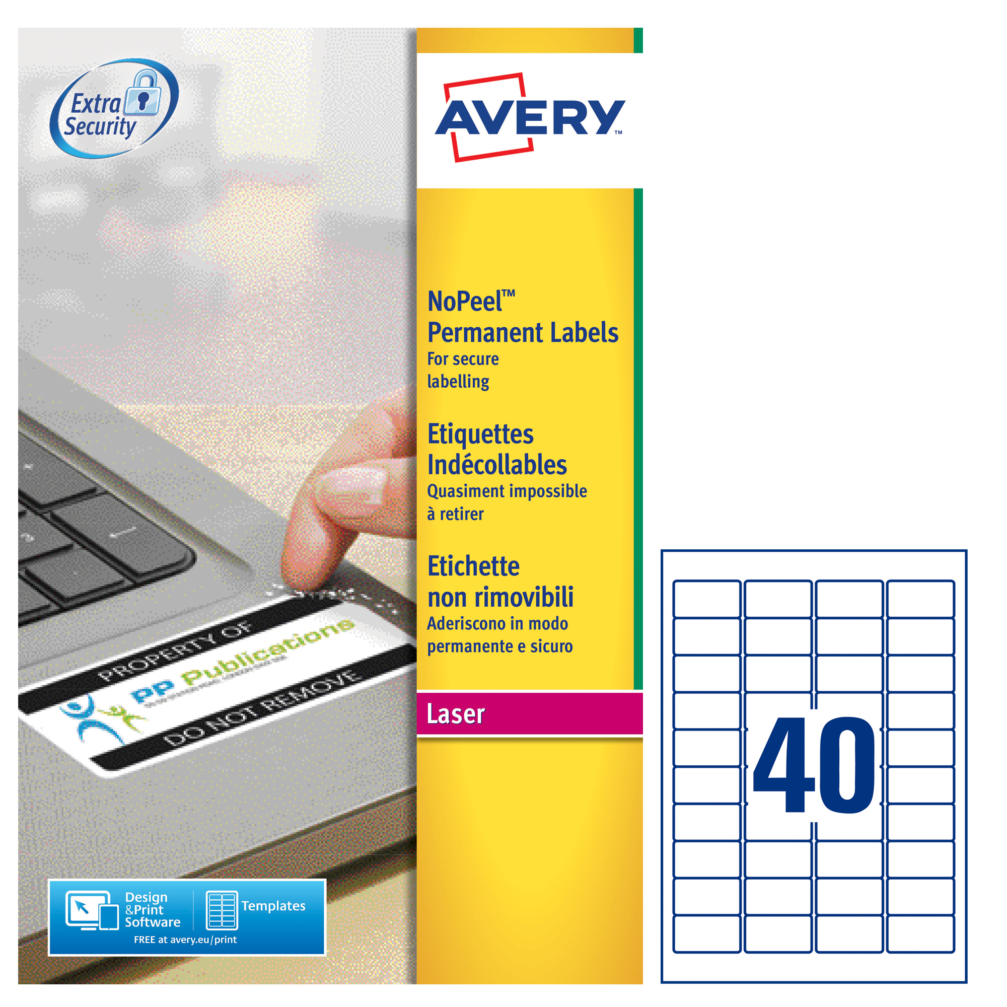 Etichette adesive L6145 - in poliestere - laser …
