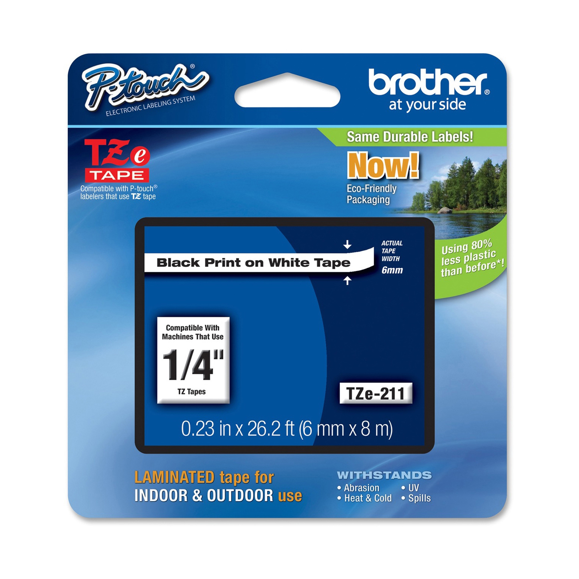 Brother TZe-211 - Autoadesivo - nero su bianco …