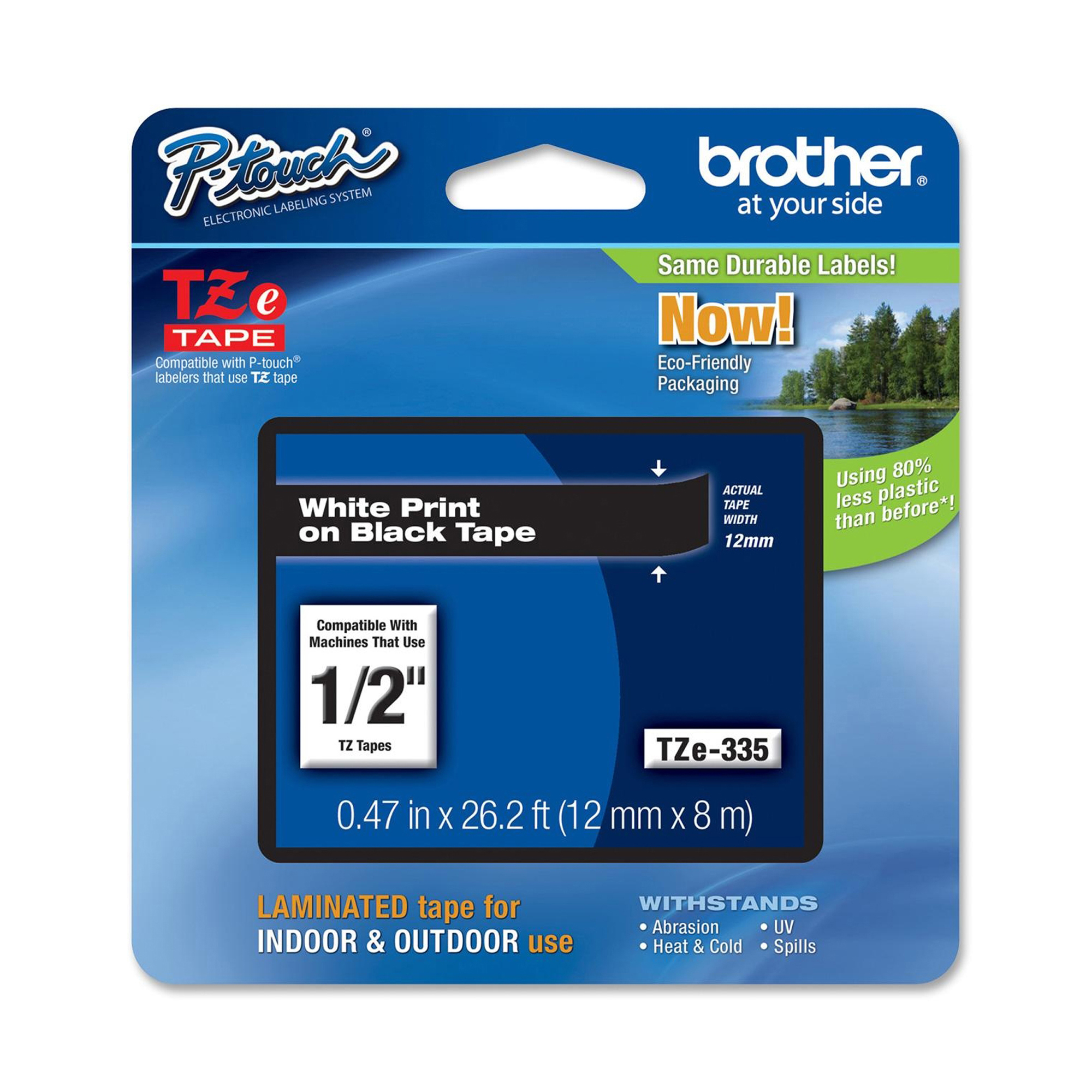 Brother TZe-335 - Adesivo standard - bianco su …