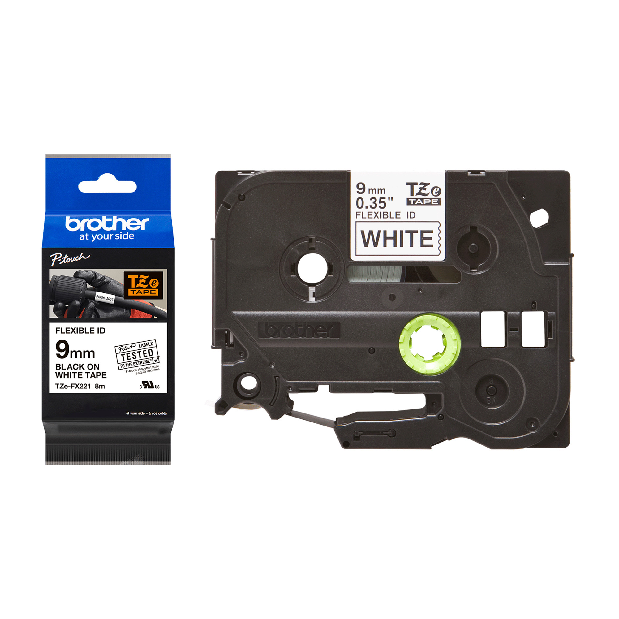 Brother TZe-FX221 - Adesivo - nero su bianco …