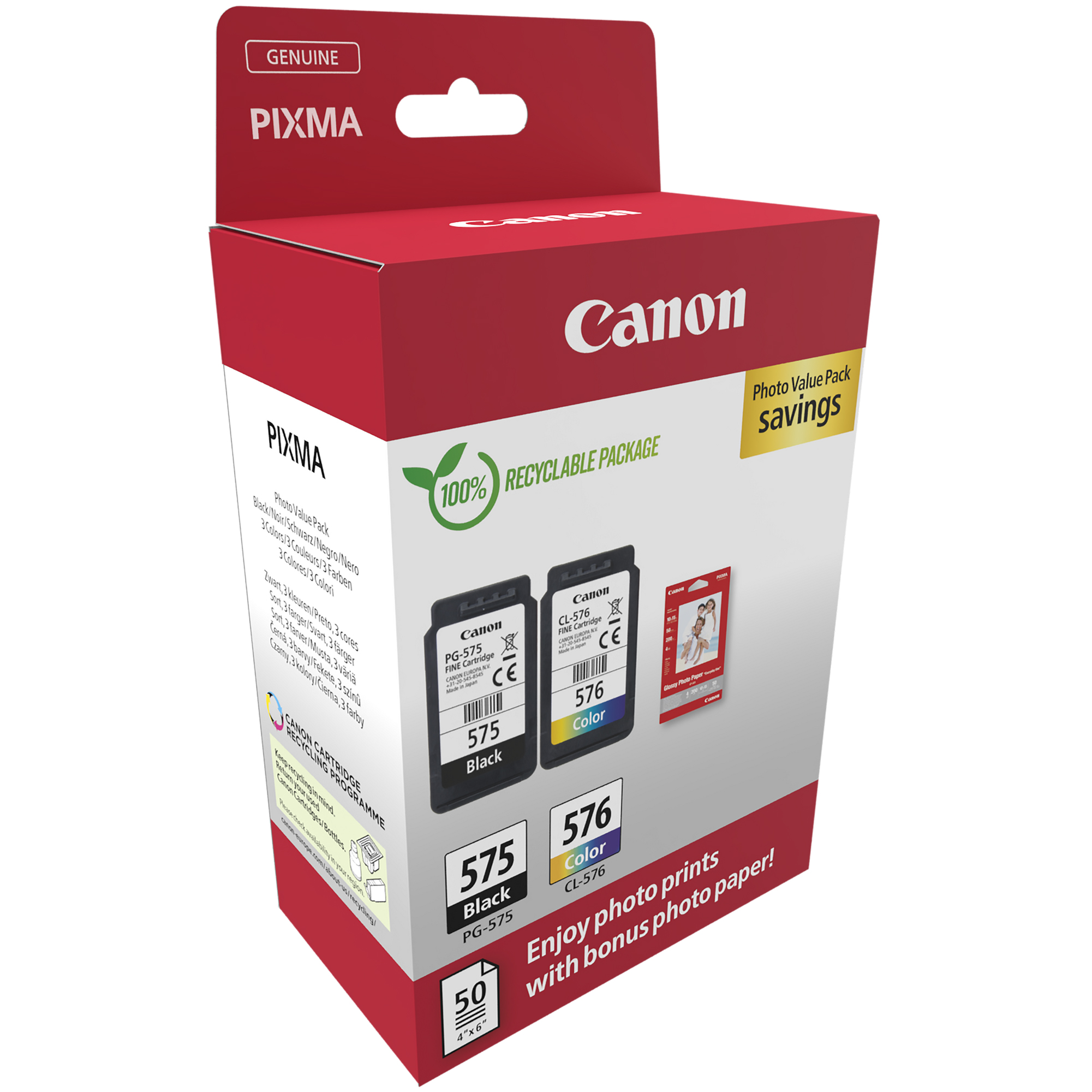 Canon PG-575/CL-576 Photo Paper Value Pack - Confezione …