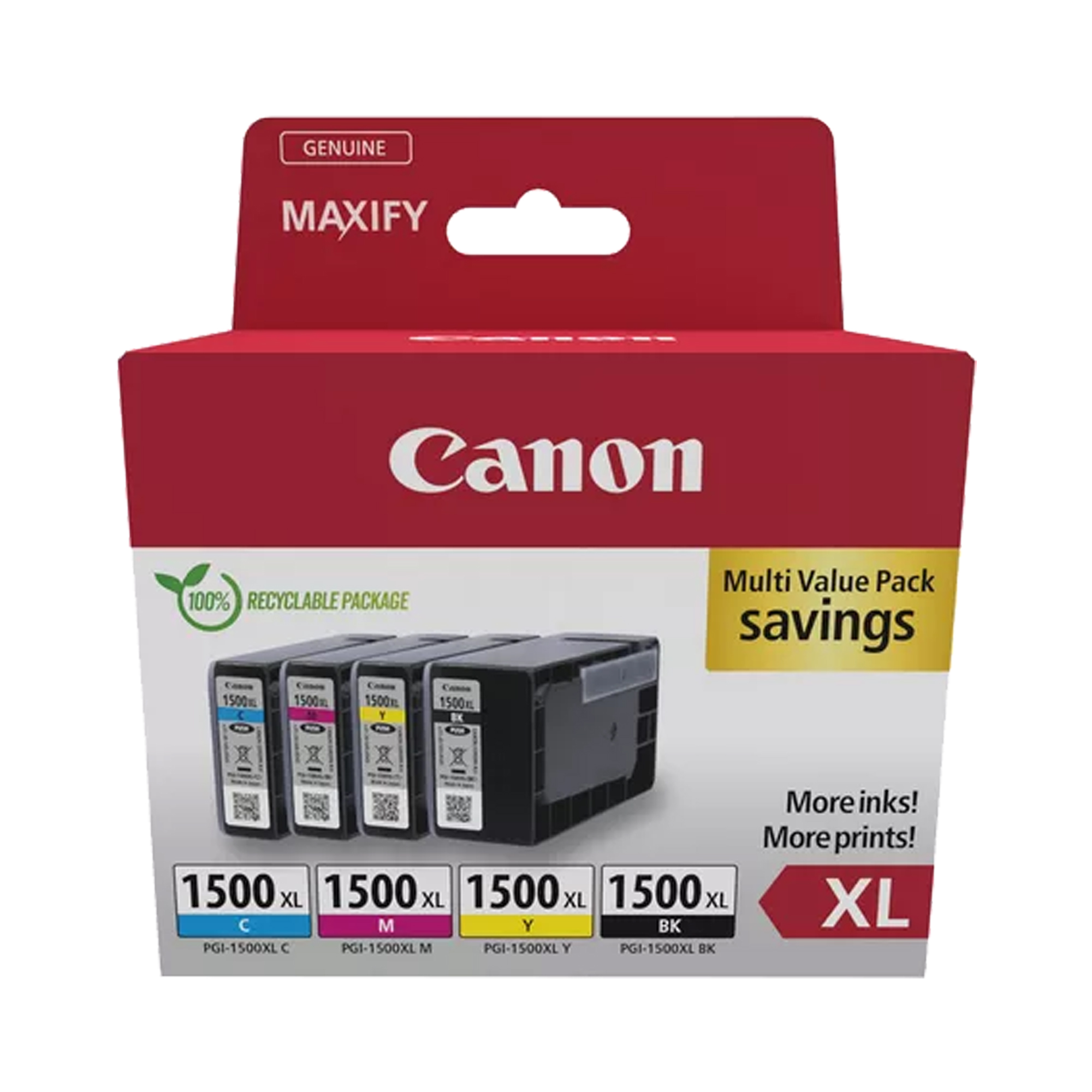 Canon PGI-1500XL BK/C/M/Y Multipack - Confezione da 4 …