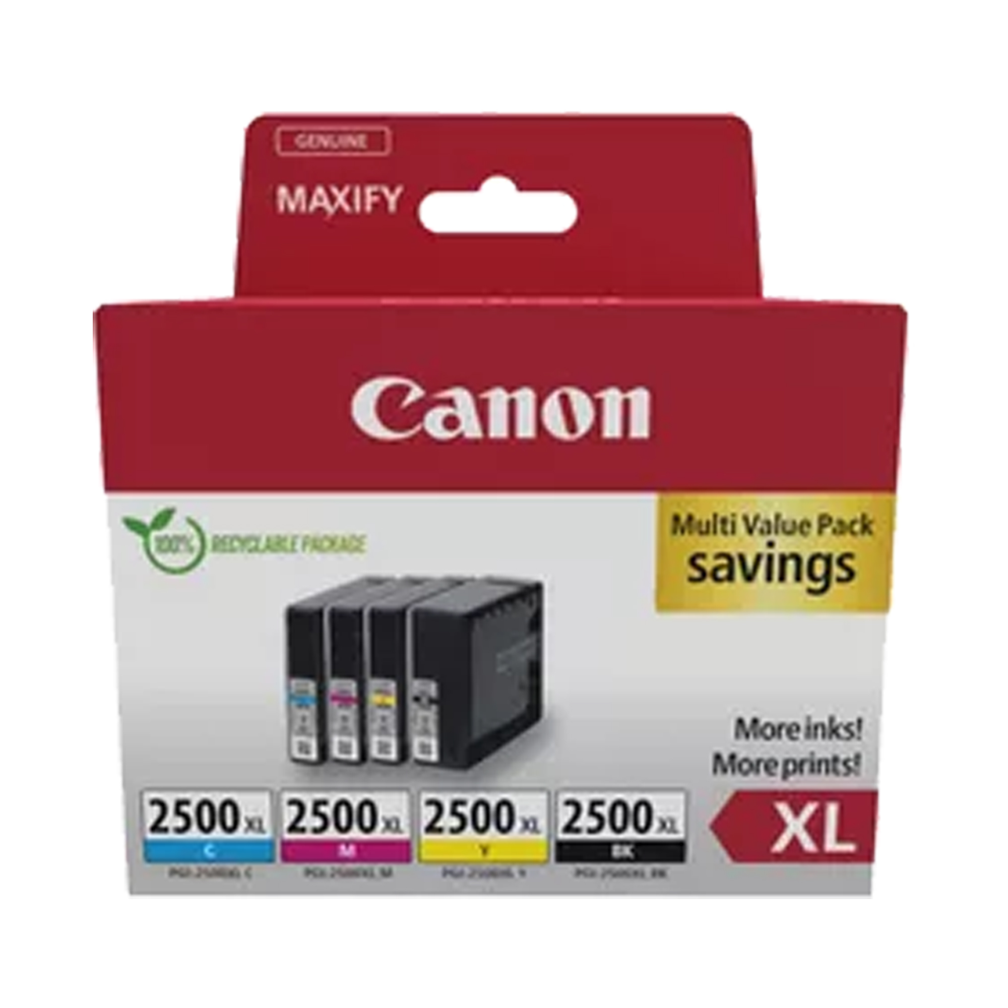 Canon PGI-2500XL BK/C/M/Y Multipack - Confezione da 4 …
