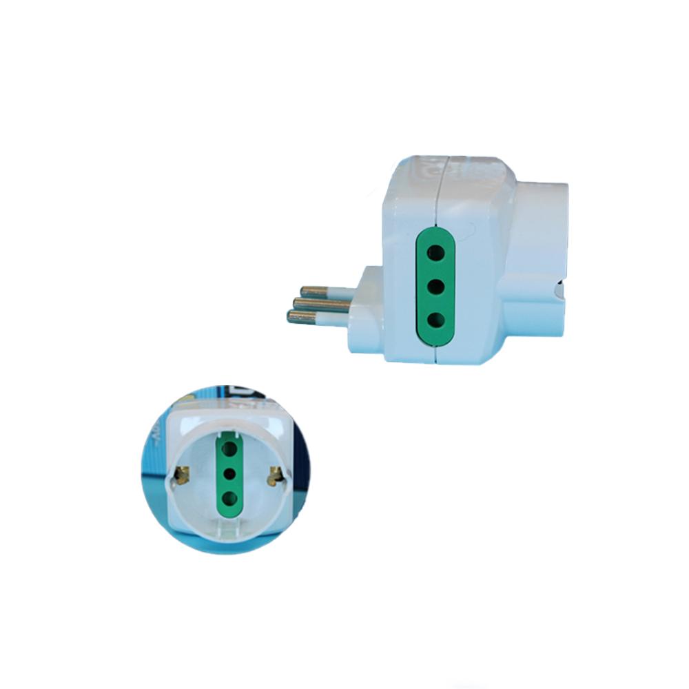 EXTRASTAR ADATTATORE SPINA 10A CON 2 PRESE+1SCHUKO SALVA …