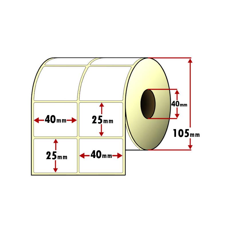 ROTOLO ETICHETTE RIMOVIBILE TERMICHE ADESIVE 40X25MM 2 PISTE …