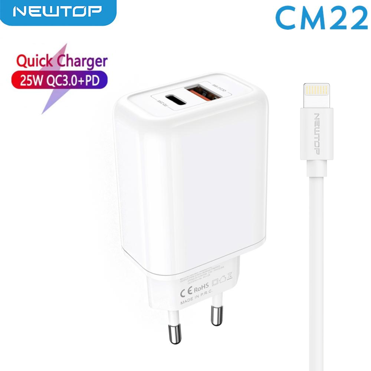 NEWTOP CM22 CARICATORE SUPER FASTCHARGER QC 3.0 + …
