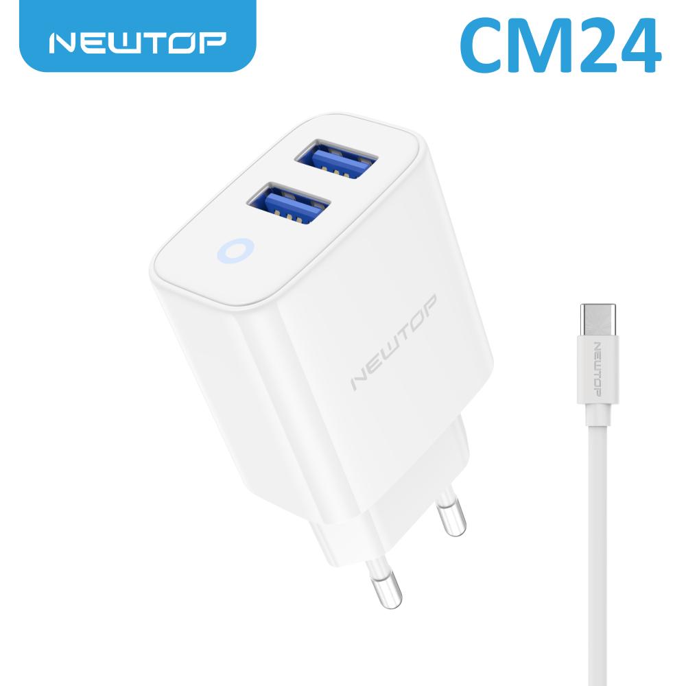 NEWTOP CM24 CARICATORE DA MURO SIMPLE 2 USB …