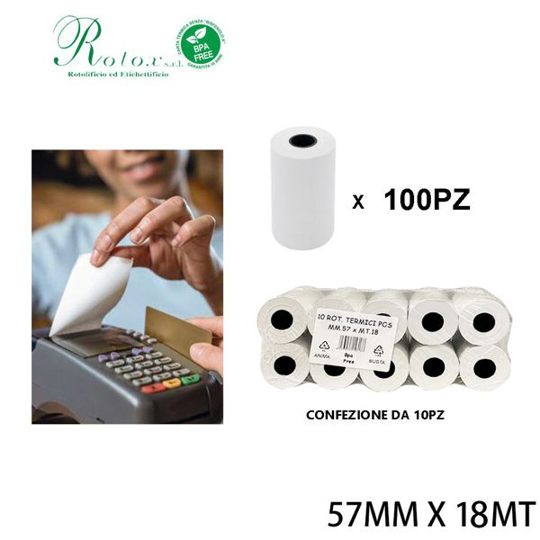 ROTOLI TERMICI PER POS 57X18 MT BPA FREE …